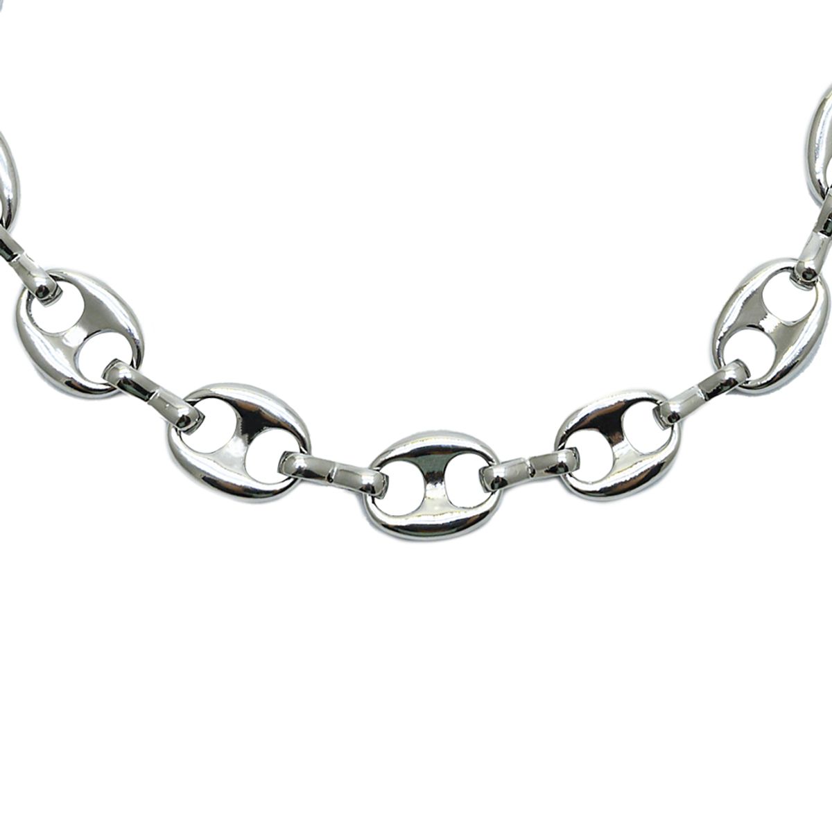로울(LOWOOL) Silver big pignose chain necklace