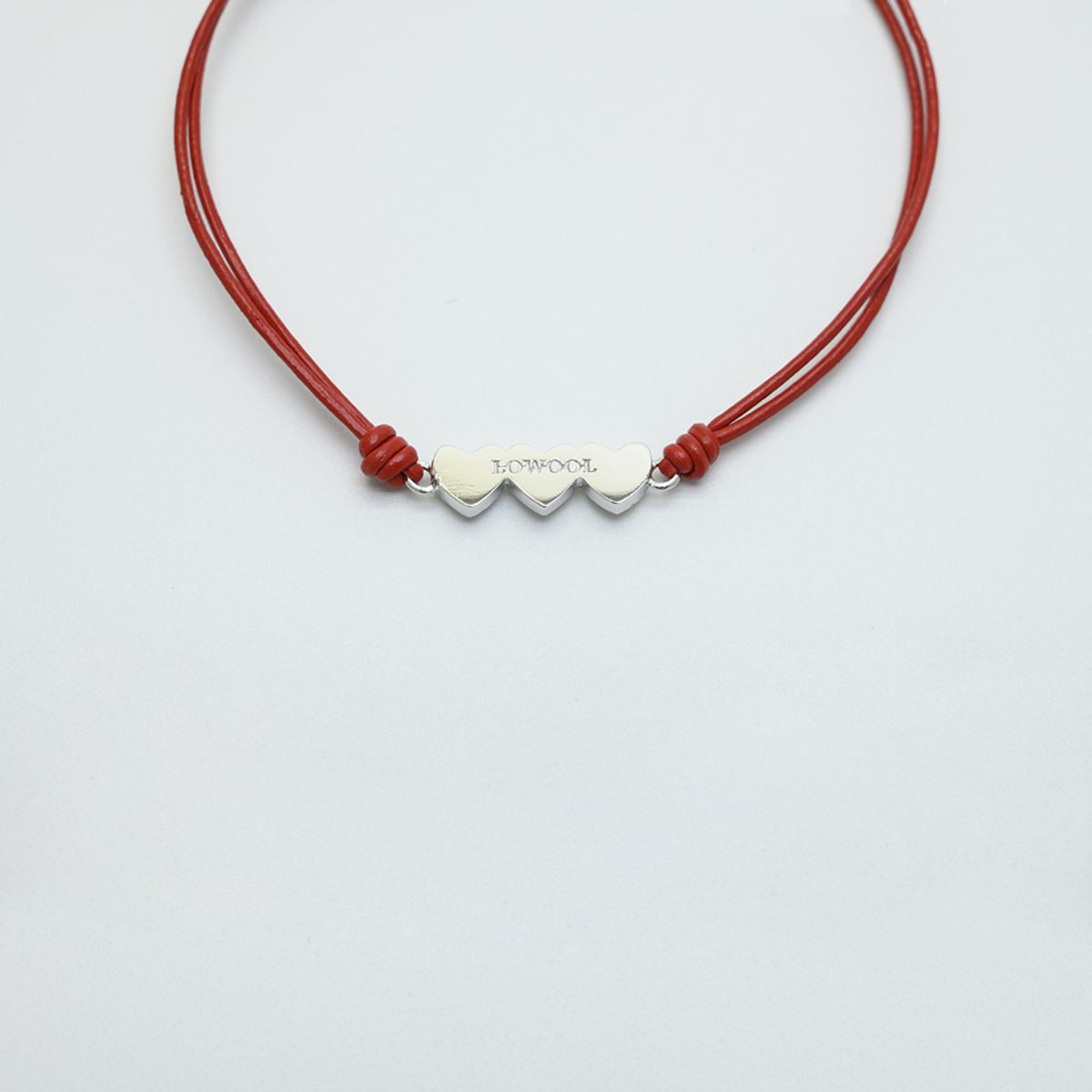 로울(LOWOOL) Triple heart red bracelet