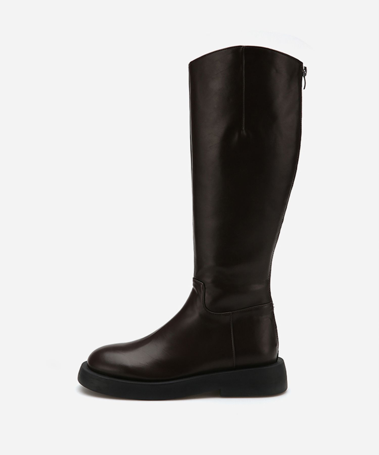 【SALT&CHOCOLATE】412148001 round toe basic flat long boots MUSINSA | SALT AND CHOCOLATE [Wide ver. added] Round toe