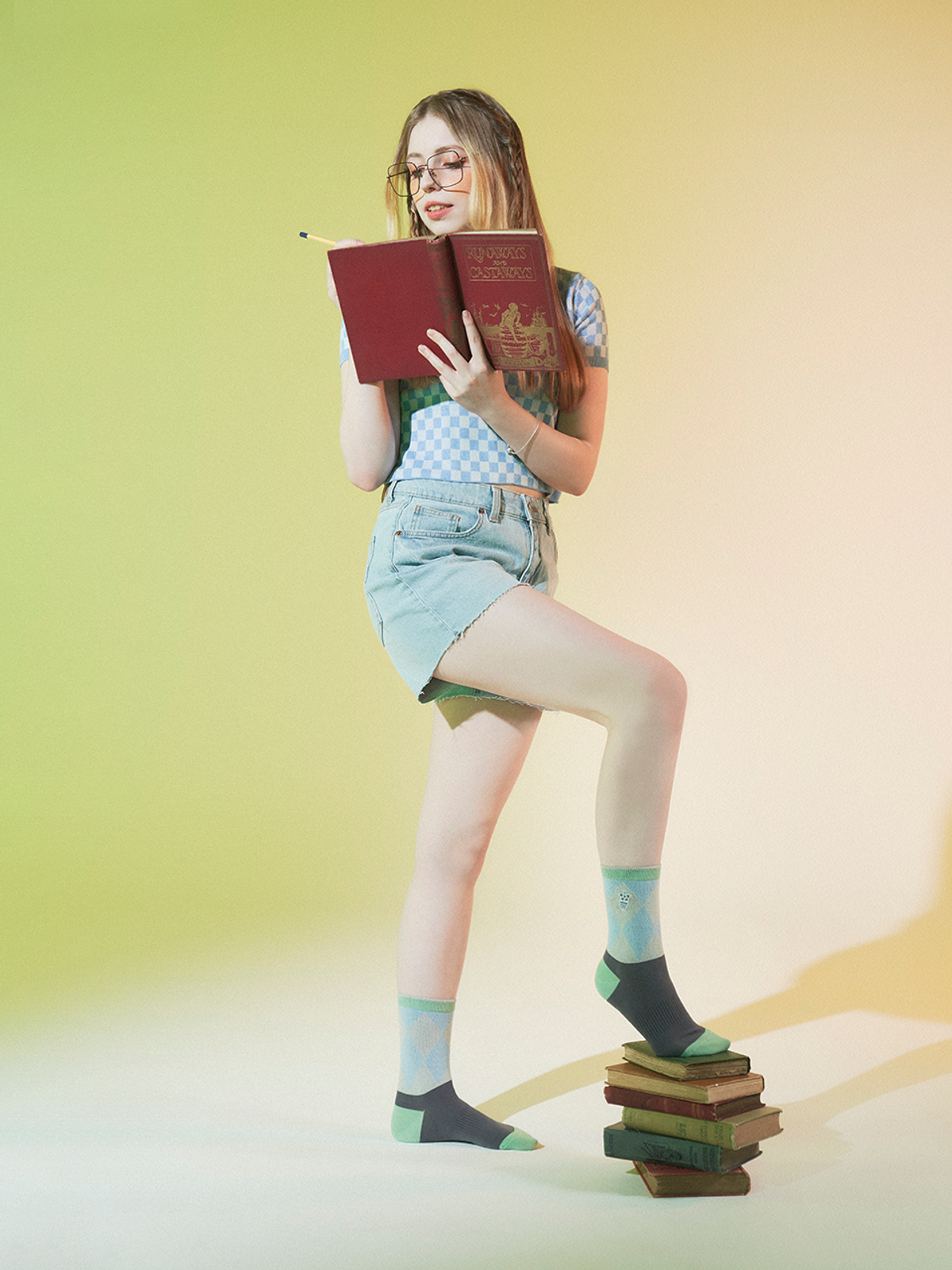 싹스오버왓에버(SOXOVERWHATEVER) Aesthetic Academia Cool Gray [S] Quarter