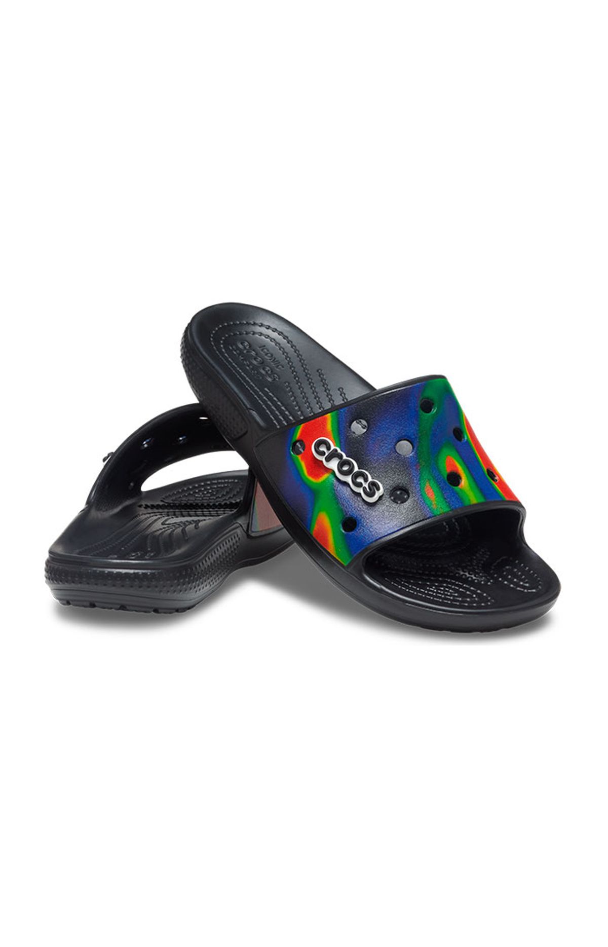크록스(CROCS) 공용 클래식 솔라라이즈드 슬라이드 BKN (22SUSL207557)