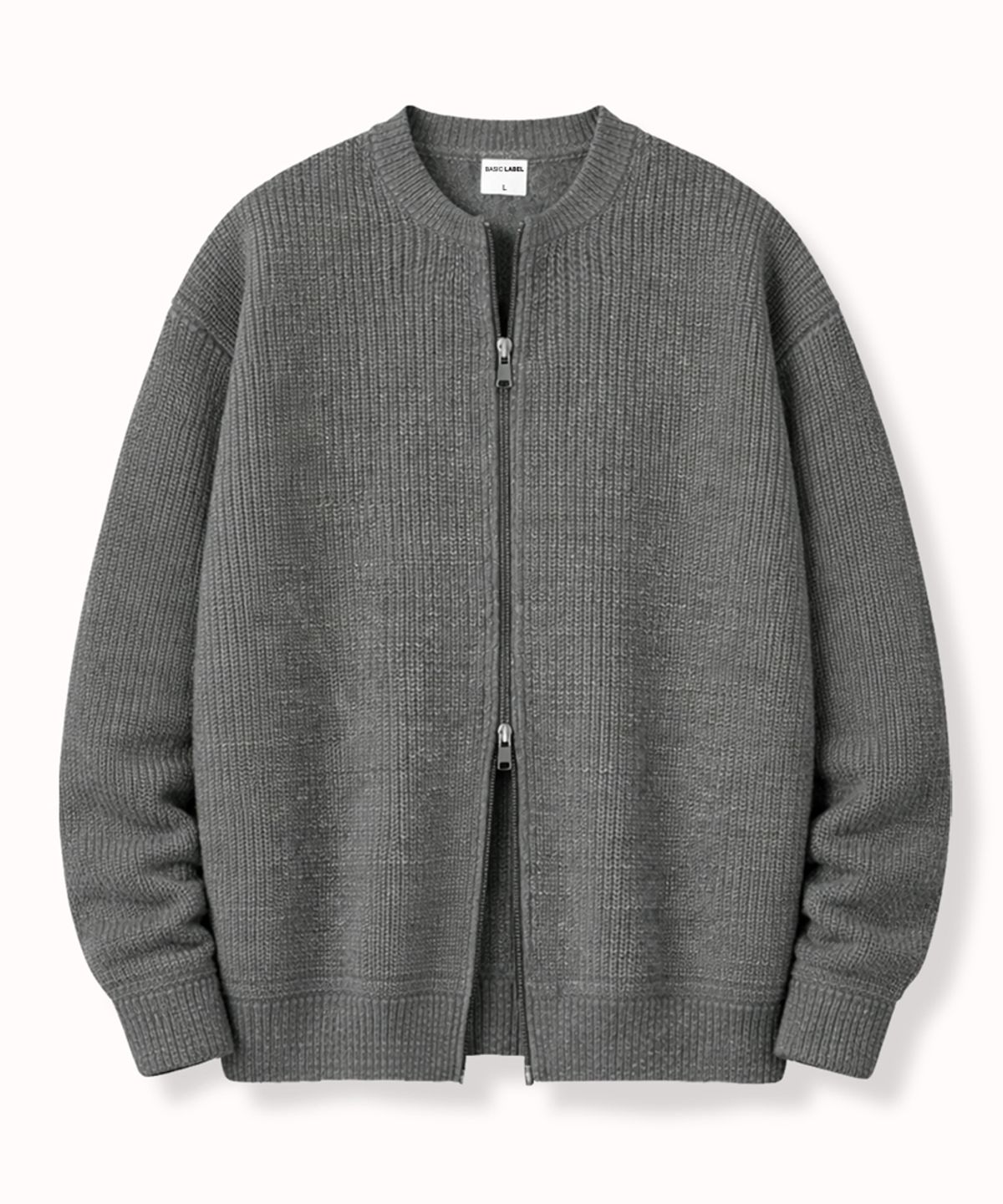 베이직라벨(BASIC LABEL) Eva 2WAY Oversized-fit Knitwear Zip-Up Cardigan 3 Color [BLBG_5012]