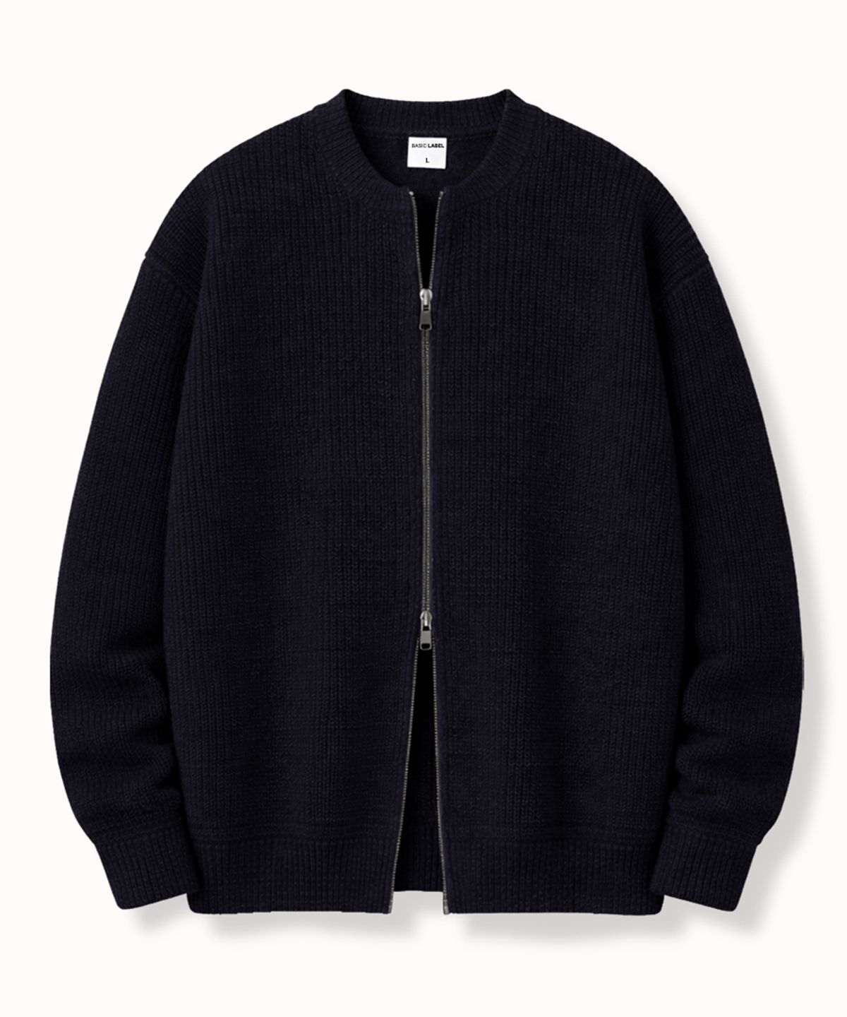 베이직라벨(BASIC LABEL) Eva 2WAY Oversized-fit Knitwear Zip-Up Cardigan 3 Color [BLBG_5012]