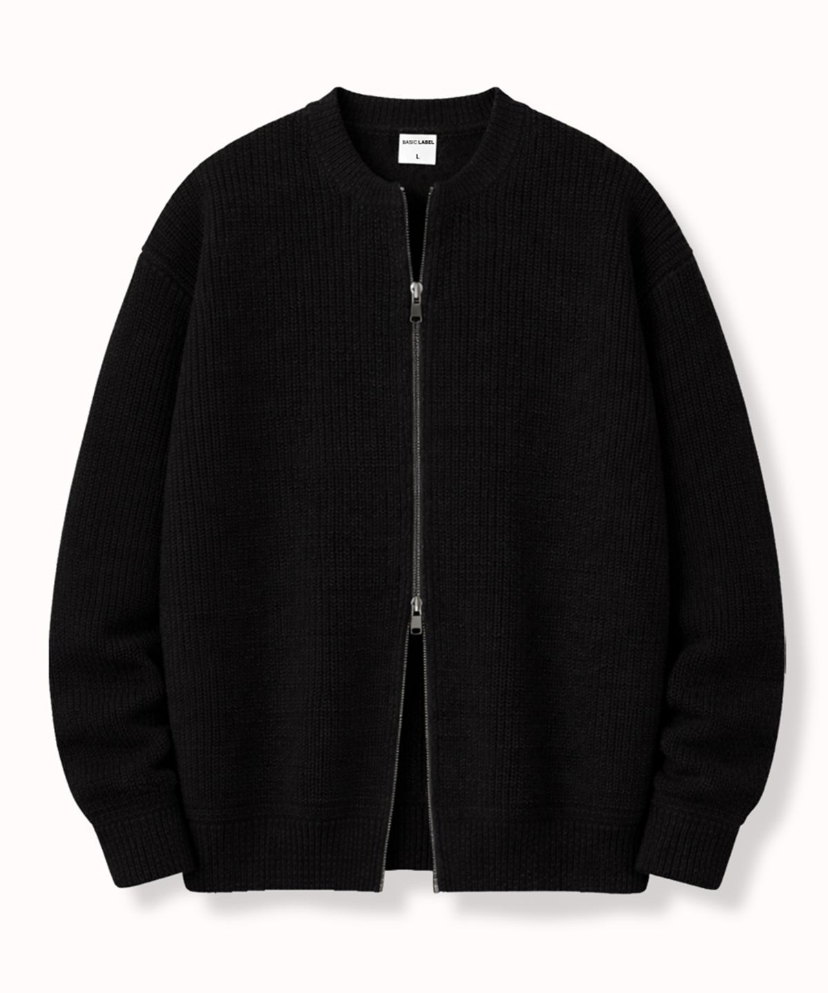 베이직라벨(BASIC LABEL) Eva 2WAY Oversized-fit Knitwear Zip-Up Cardigan 3 Color [BLBG_5012]