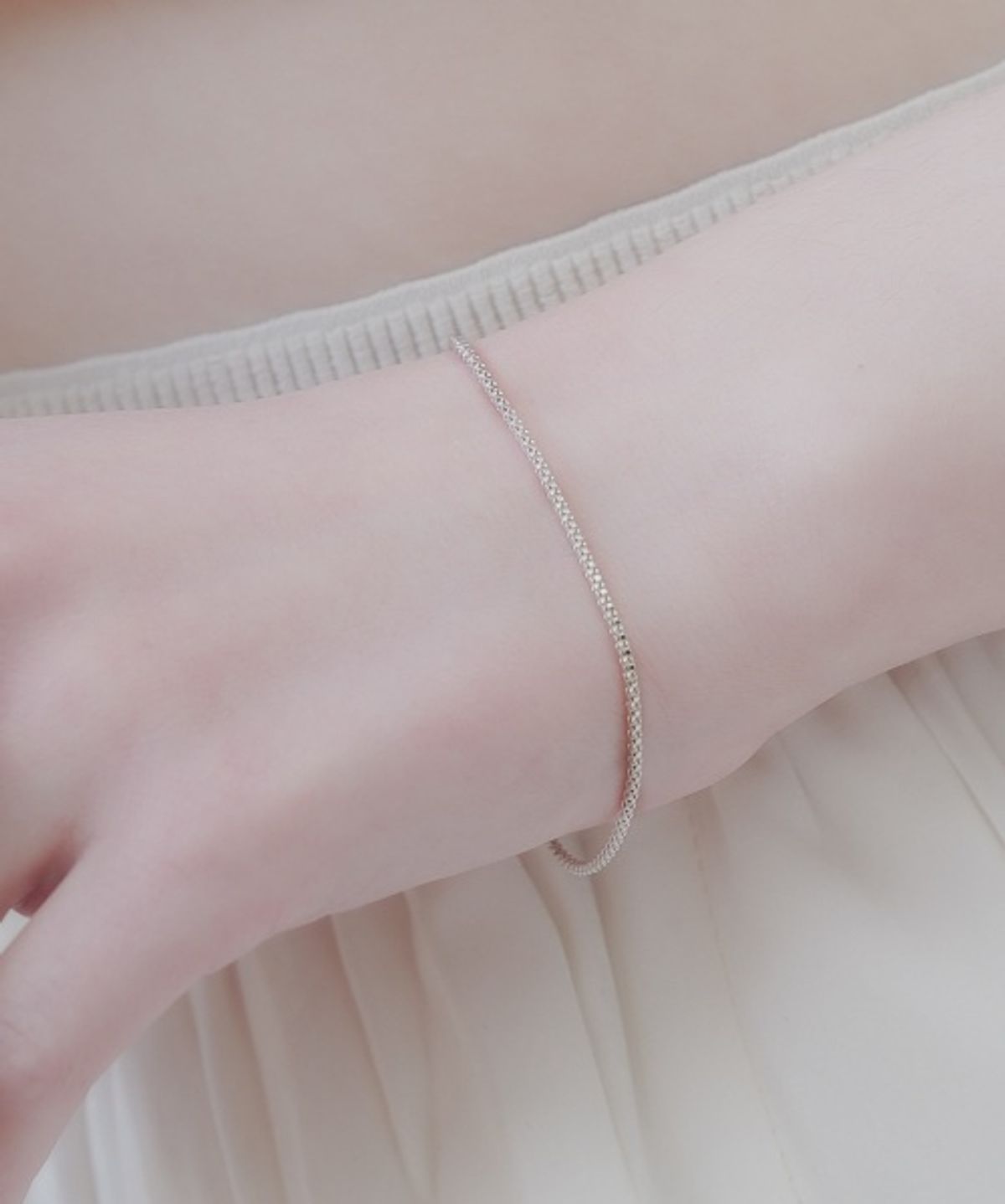 봉보(BONBEAU) Cindy cutting silver chain Bracelet 신디 컷팅 체인 실버 925 레이어드 팔찌