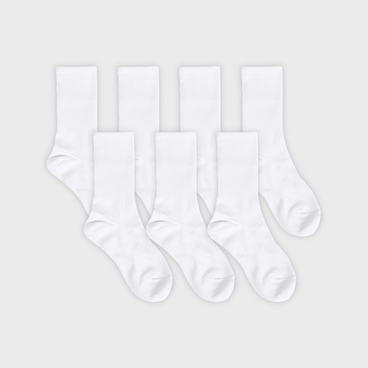삭스에이(SOCKSA) [7PACK] 시그니처 168N 더블코튼 무지 크루 밴드 긴양말