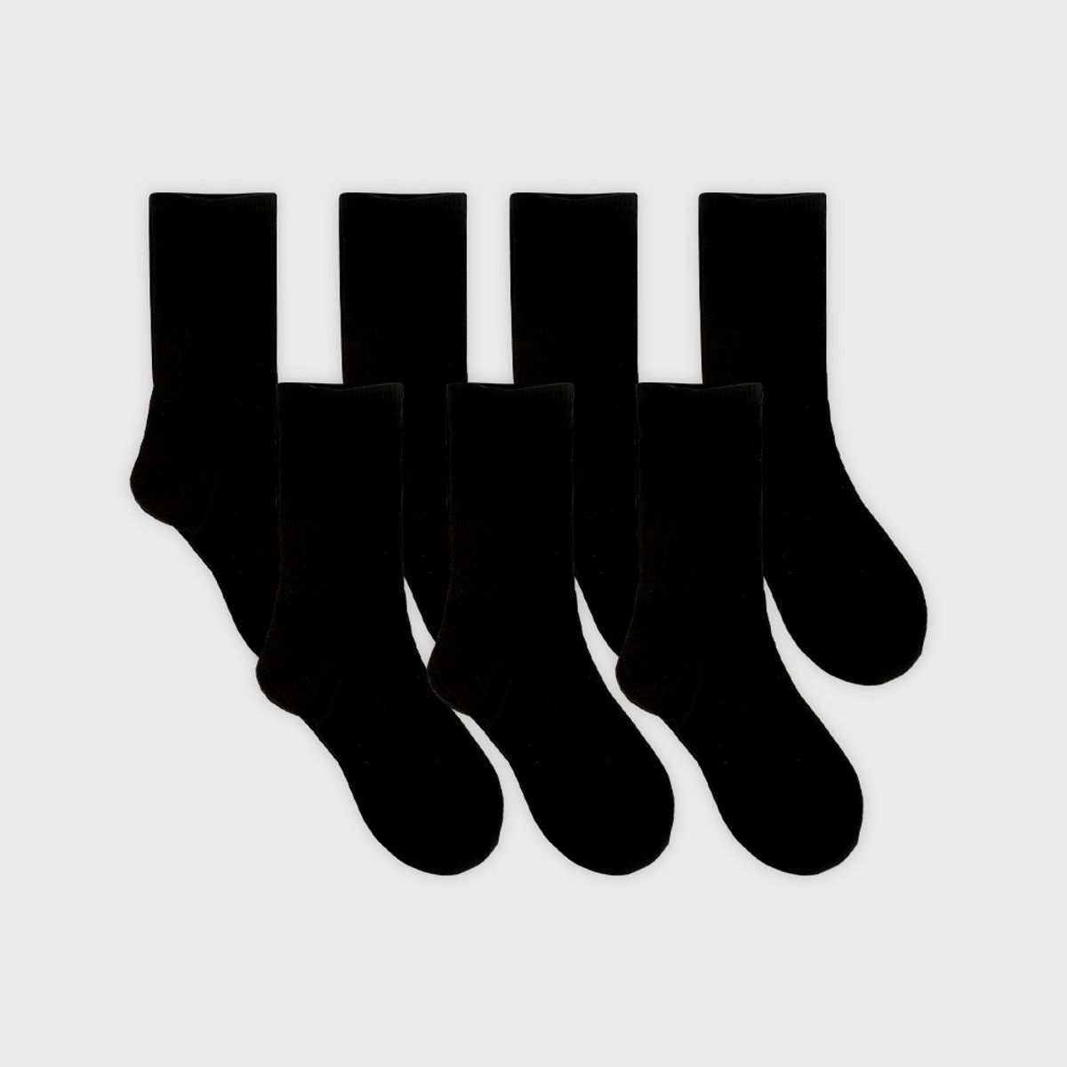 삭스에이(SOCKSA) [7PACK] 시그니처 168N 더블코튼 무지 크루 밴드 긴양말