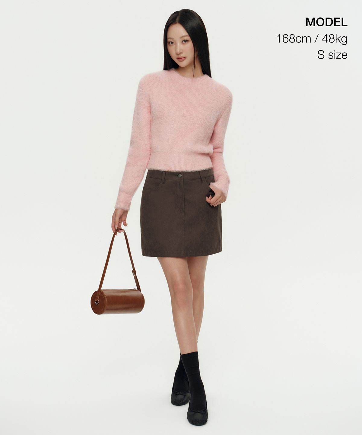 무신사 스탠다드 우먼(MUSINSA STANDARD WOMAN) 우먼즈 퍼지 크루 넥 니트 [인디언 핑크]