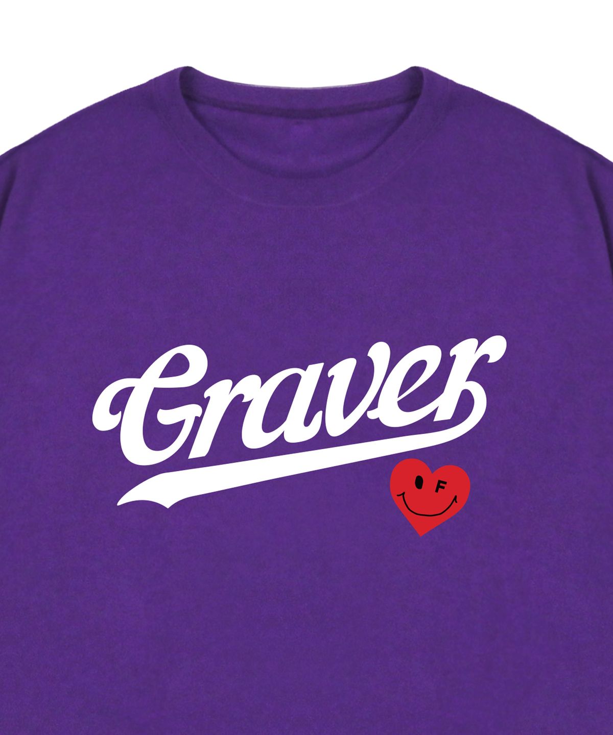 그레이버(GRAVER) [UNISEX]베이스볼 로고 하트스마일 반팔티_퍼플