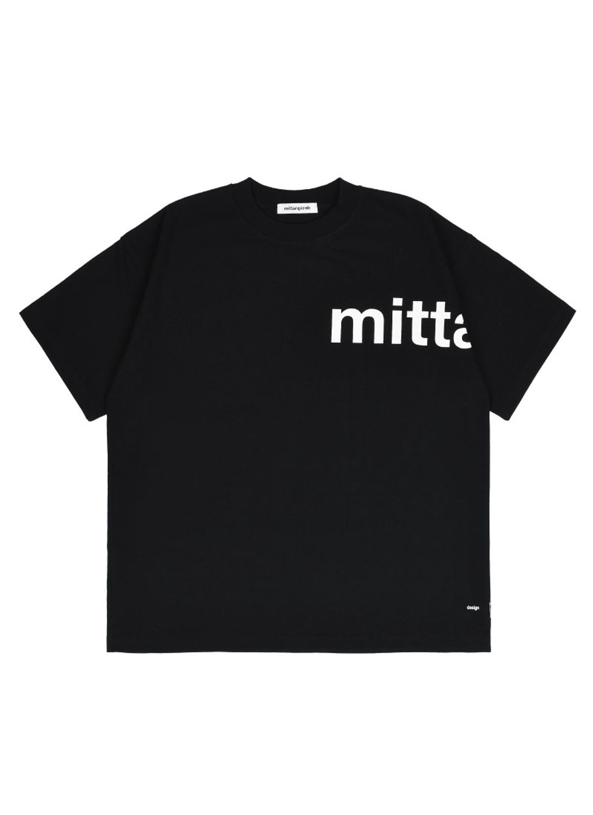 미타(MITTA) 디자인  숏슬리브 티 -  블랙