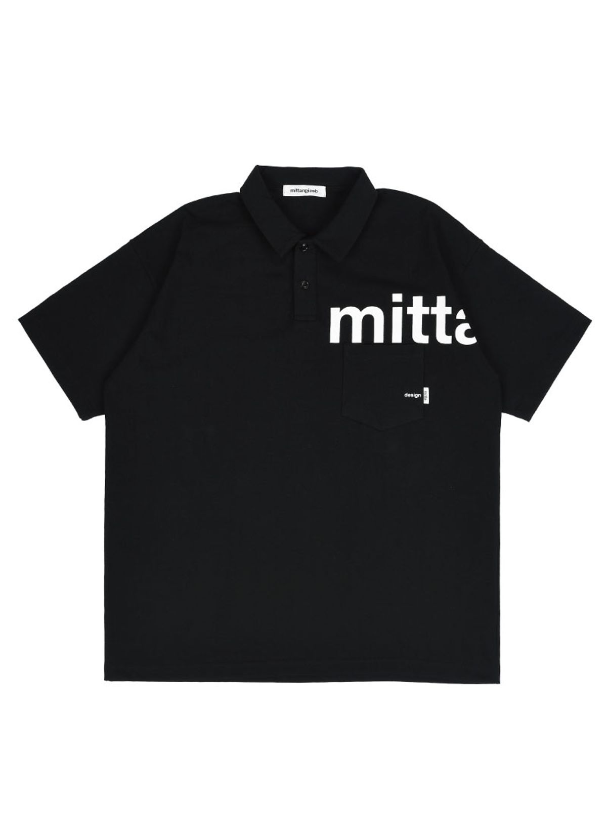 미타(MITTA) 로고 폴로 반팔티 -  블랙