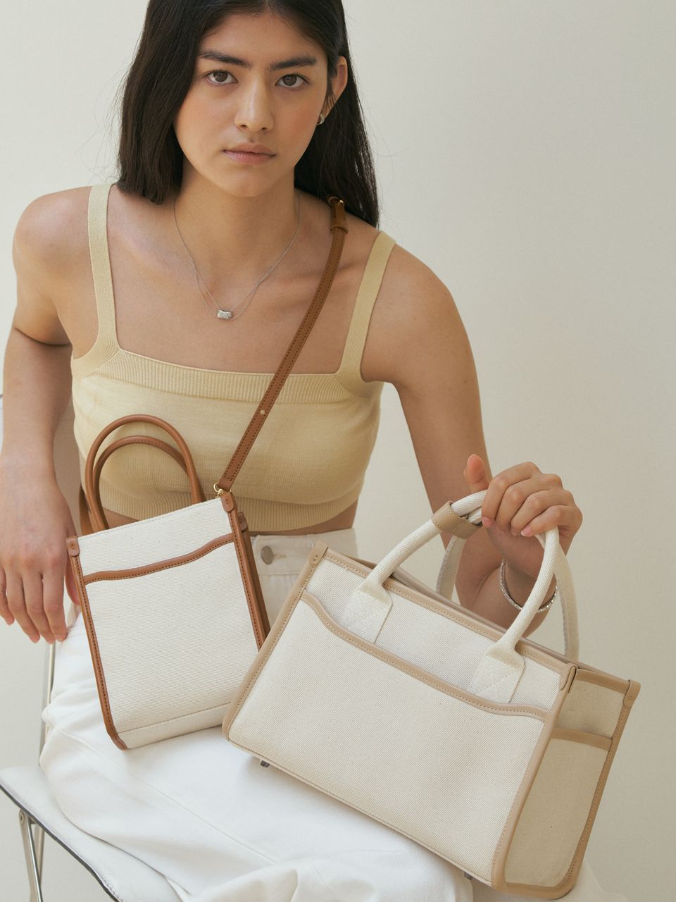 ★DE MERIEL★ Classic Canvas Bag New Mini_2Colors MUSINSA | DEMERIEL Classic Canvas Bag Wide_Ivory(Beige)