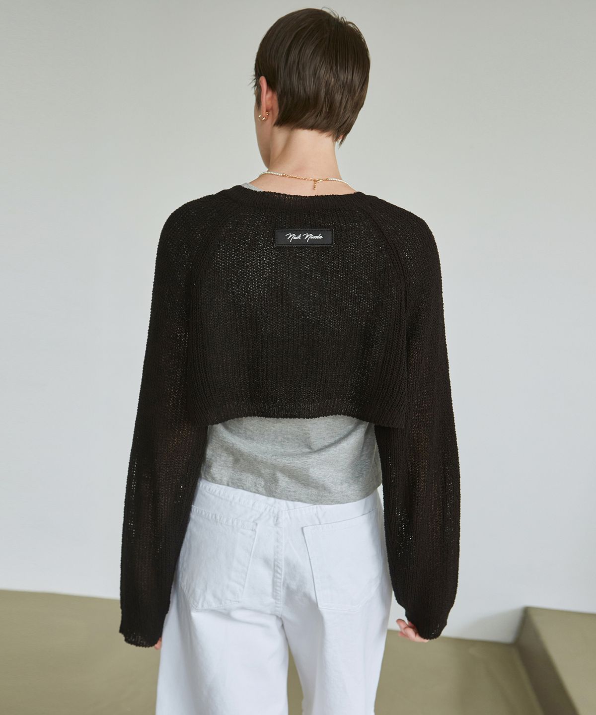닉앤니콜(NICK&NICOLE) NICOLE BOLERO KNIT TOP_BLACK