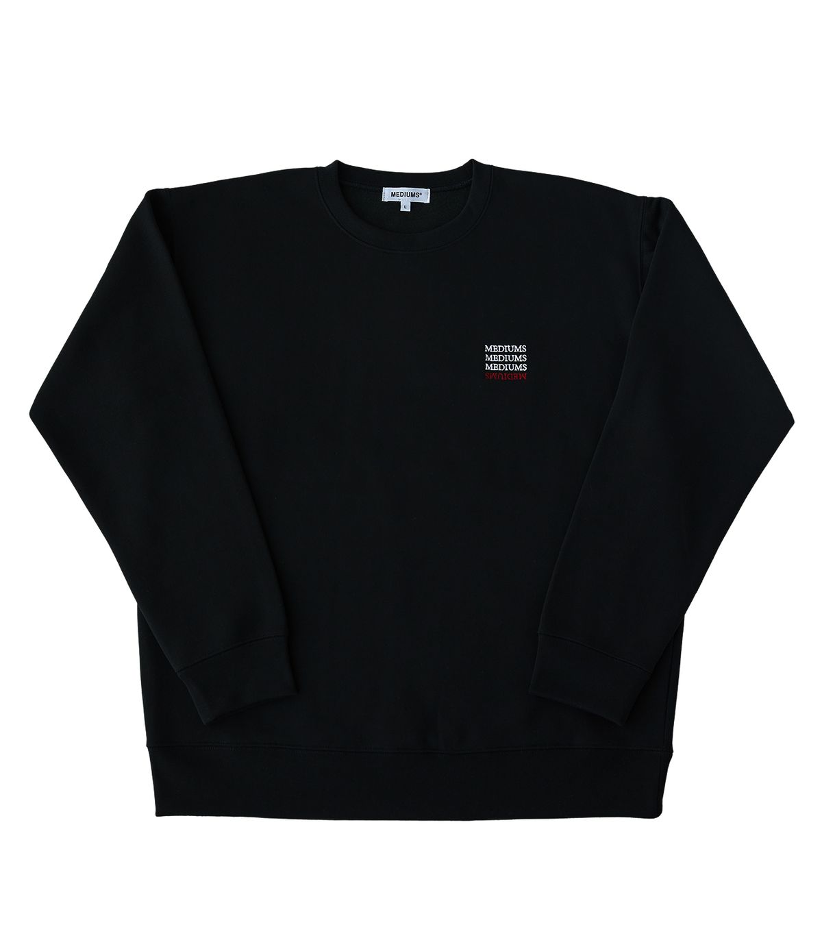 미디엄스(MEDIUMS) Upside Down Logo Sweatshirt - Black (업사이드 다운 로고 맨투맨)