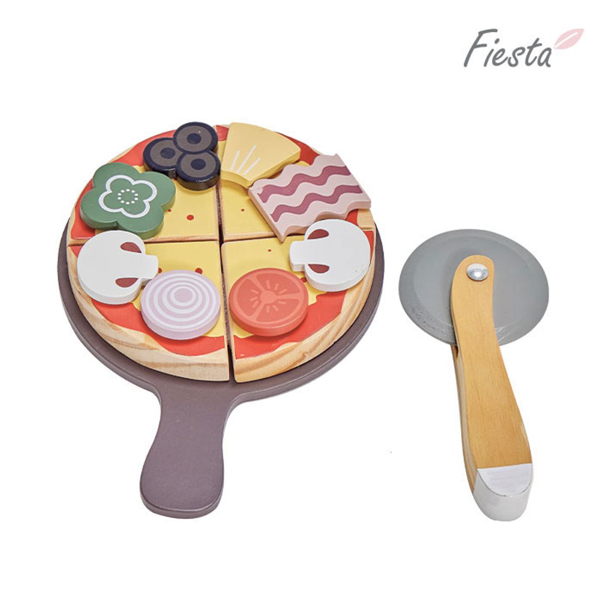 토이미소(TOYMISO) 피에스타 원목 소꿉놀이 피자 세트