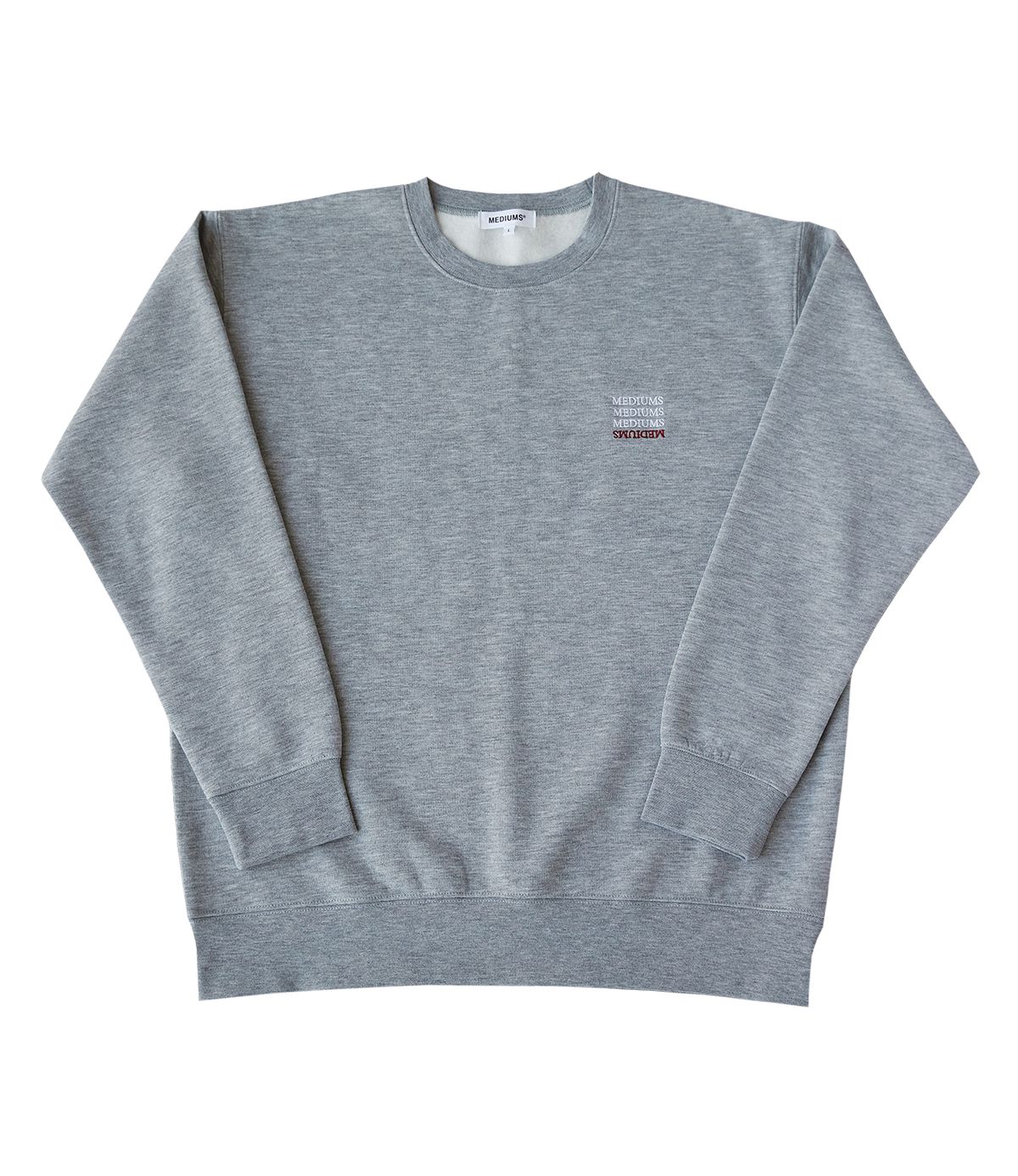 미디엄스(MEDIUMS) Upside Down Logo Sweatshirt - Gray (업사이드 다운 로고 맨투맨)