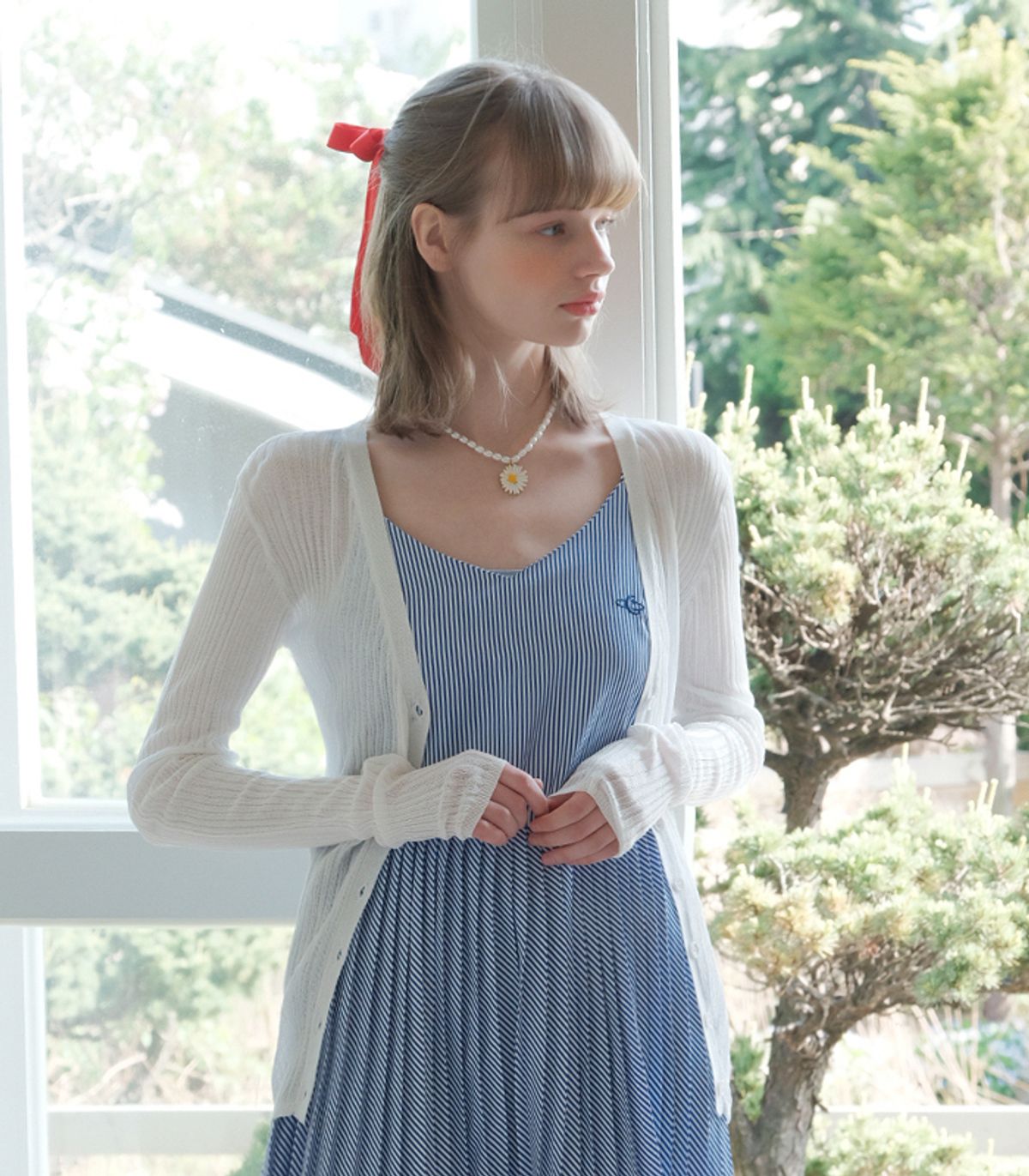 어반드레스(AVANDRESS) see-through V-neck knit cardigan - 8COL