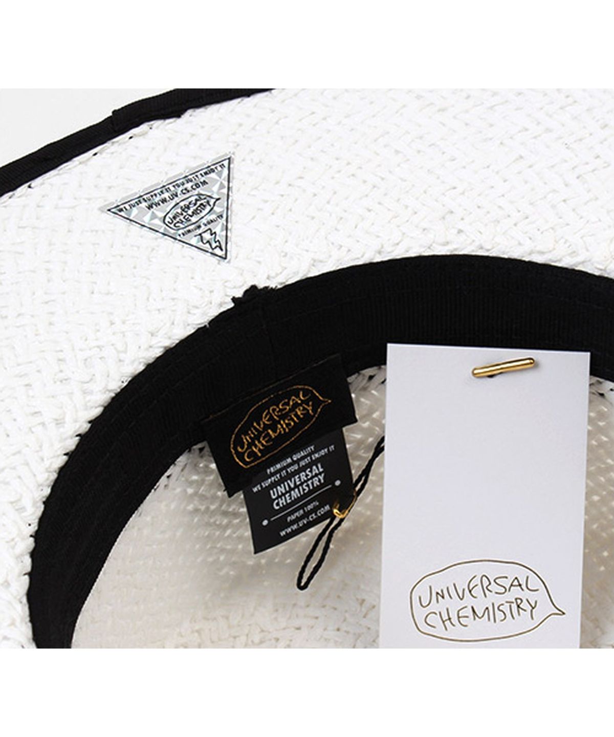 유니버셜 케미스트리(UNIVERSAL CHEMISTRY) Taping White Long Panama Hat 파나마햇