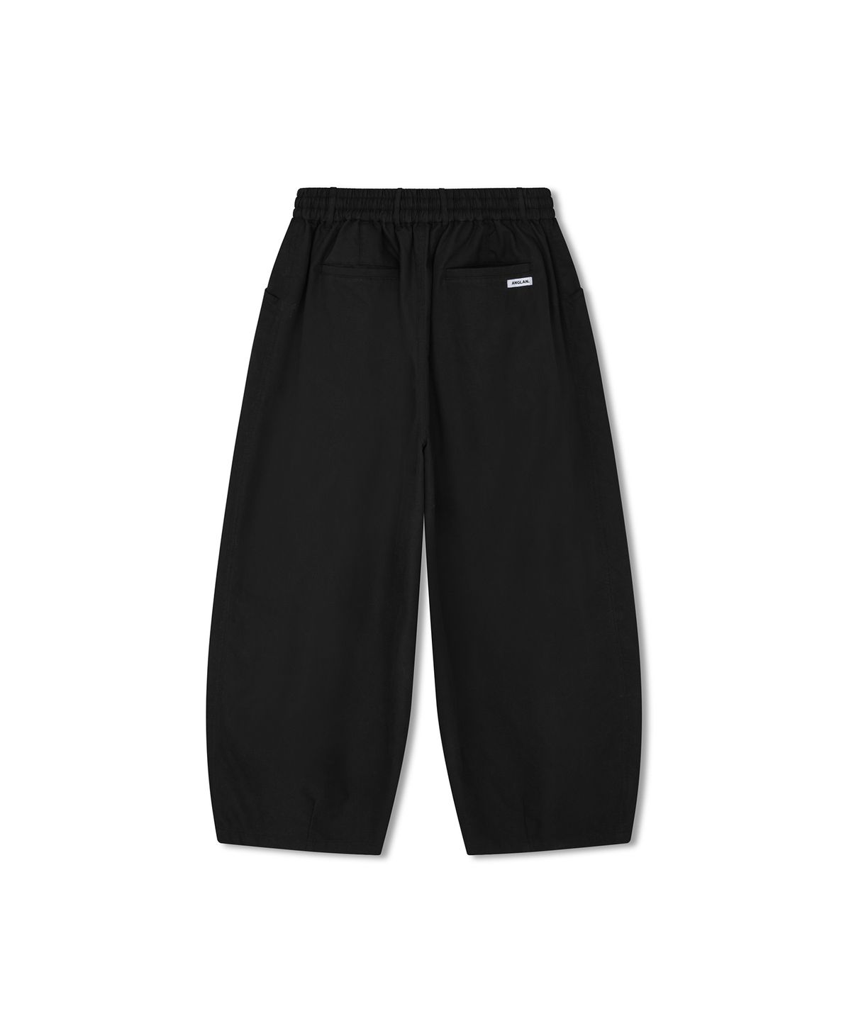 앵글런(ANGLAN) Unbalance Long Tuck Balloon Pants - Black
