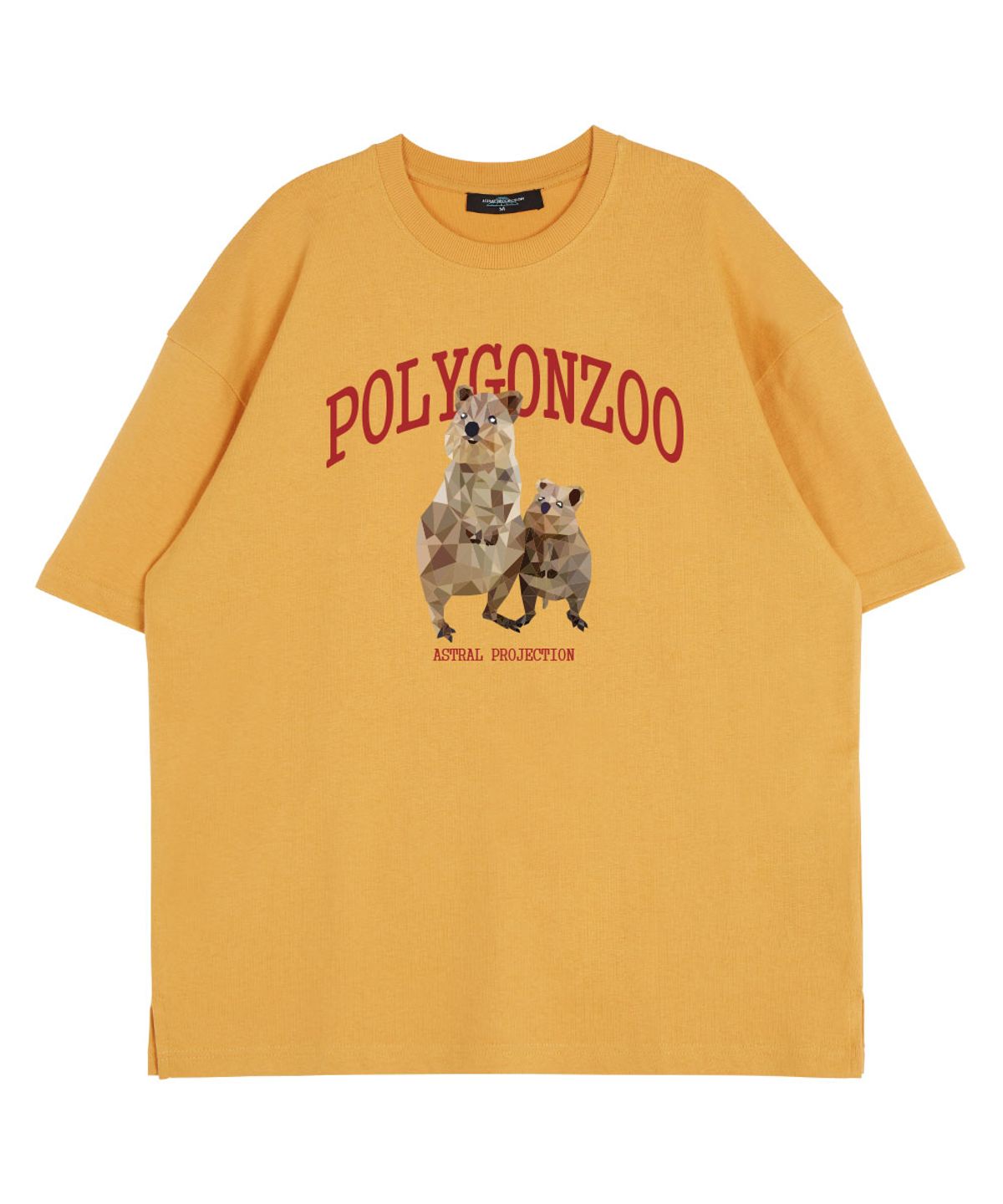 아스트랄 프로젝션(ASTRAL PROJECTION) 폴리곤 쿼카 라운드 넥 15수 면 반팔 티셔츠_체다