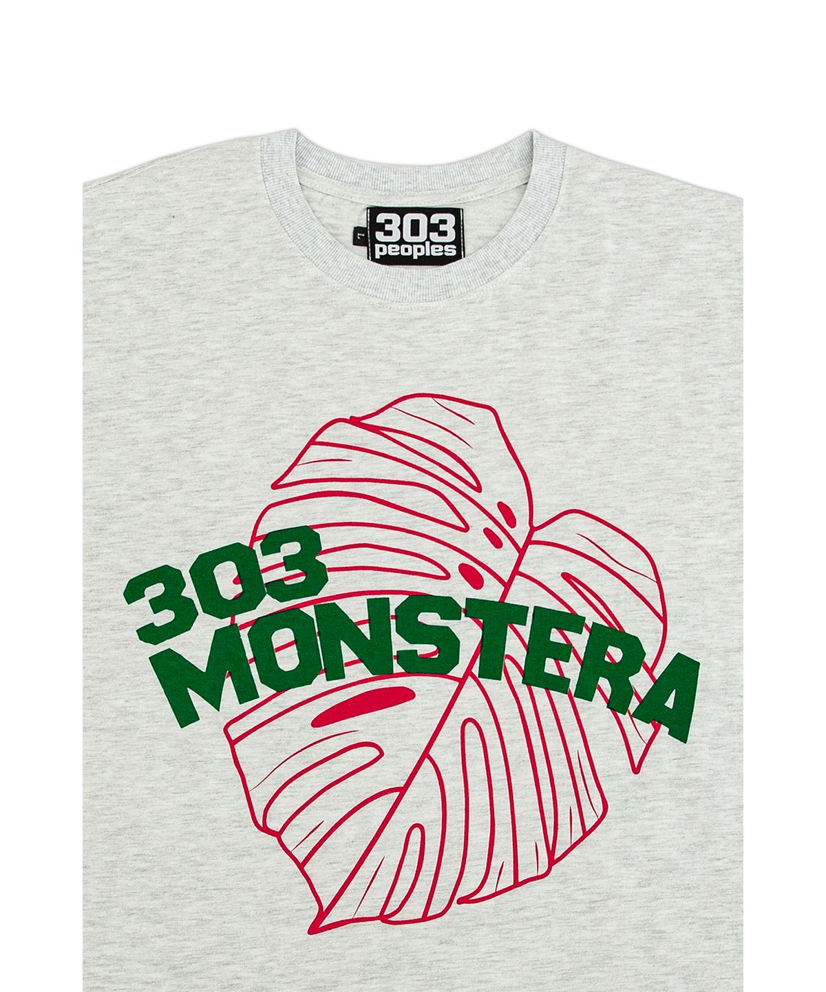 303피플즈(303PEOPLES) STS22019 303 빅 몬스텔라 티셔츠 그린/핑크