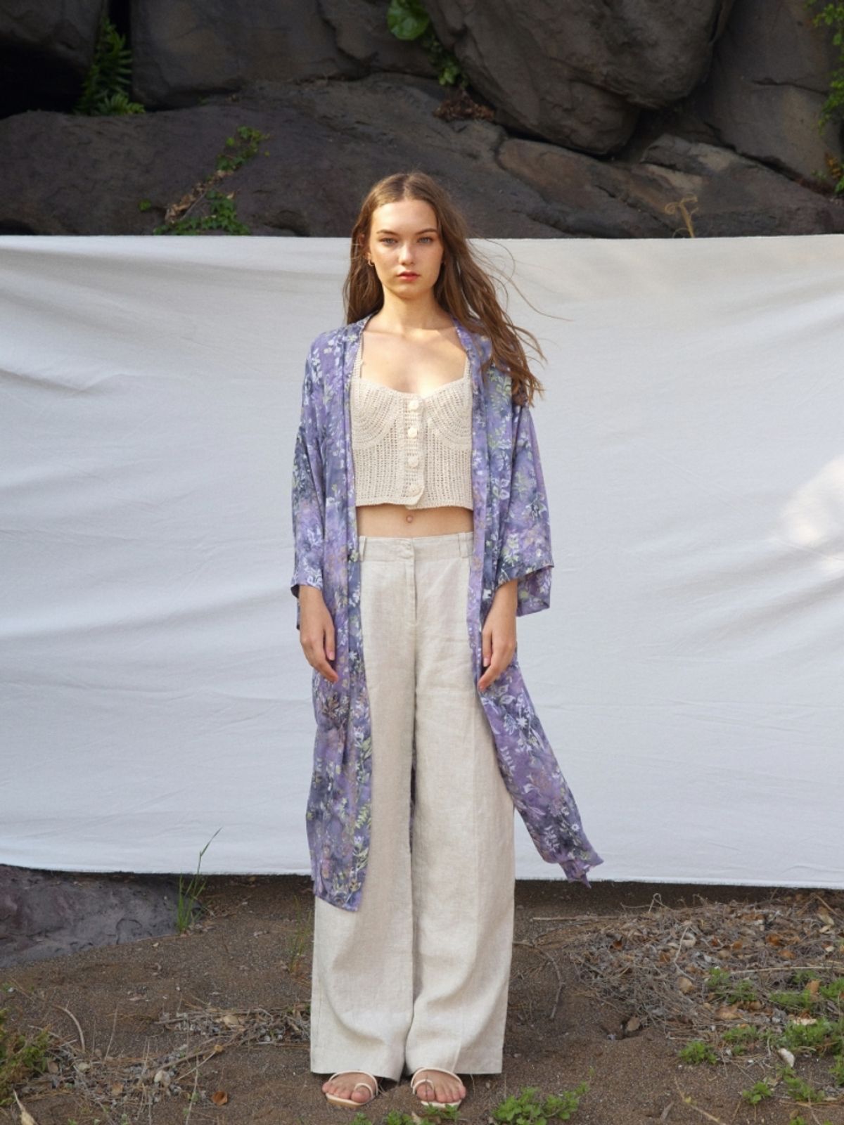 멧앤멜(MATT AND MEL) [Maxi Robe] Plants - Lilac