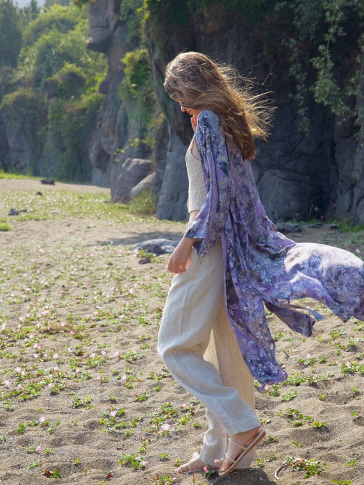 멧앤멜(MATT AND MEL) [Maxi Robe] Plants - Lilac