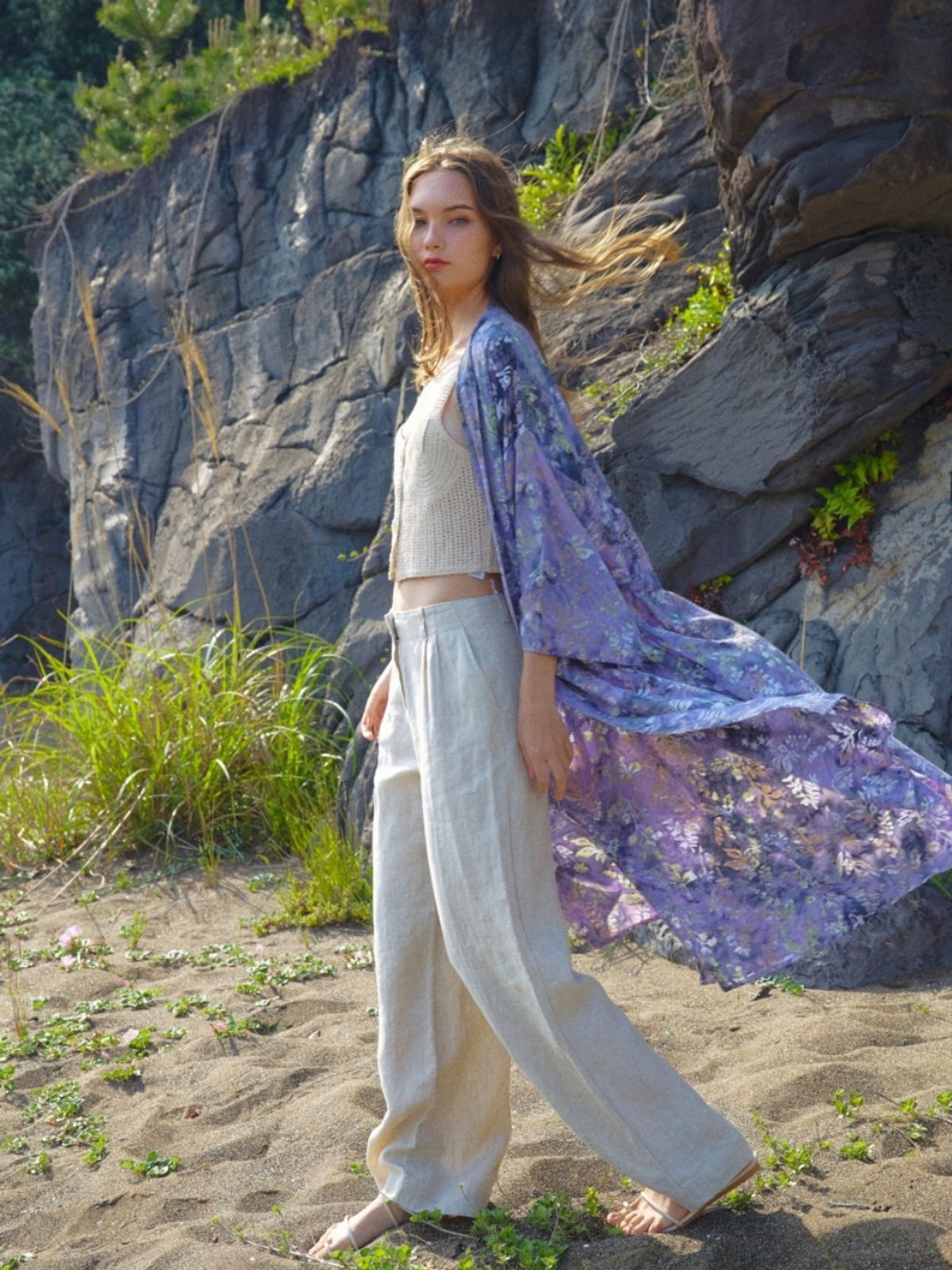 멧앤멜(MATT AND MEL) [Maxi Robe] Plants - Lilac