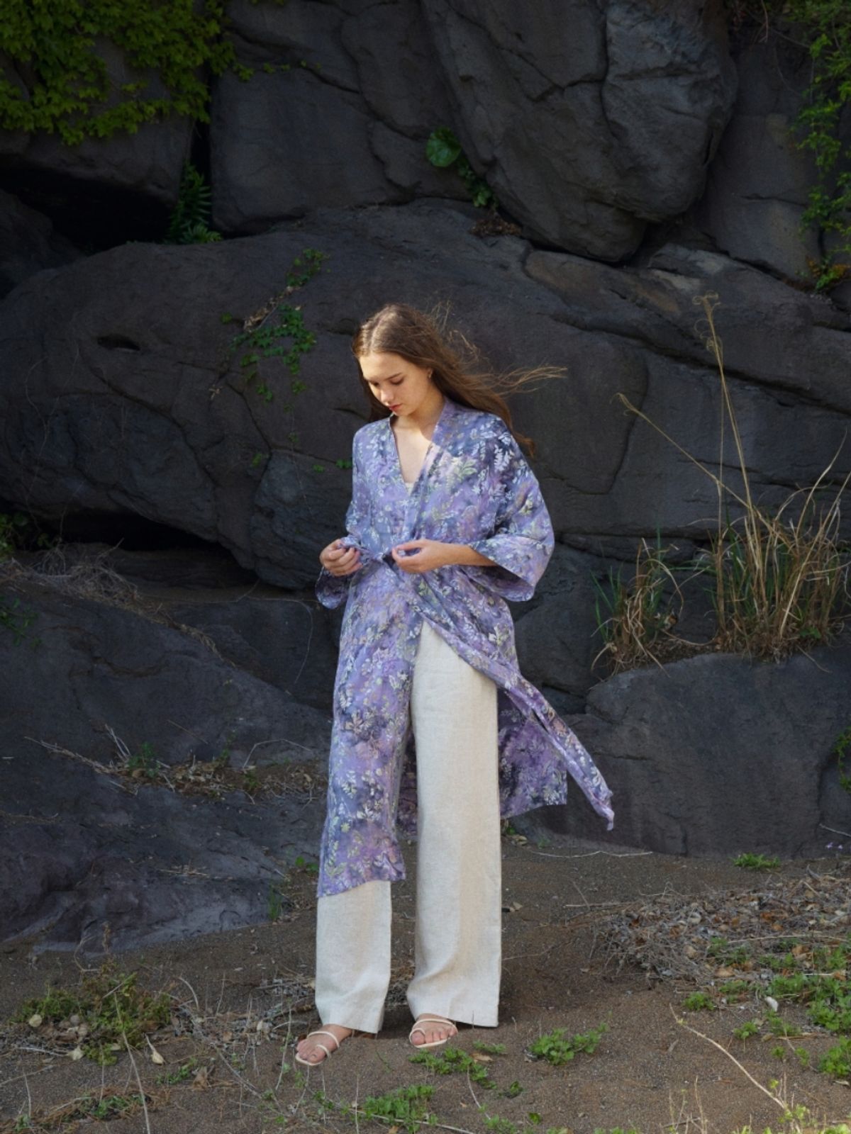멧앤멜(MATT AND MEL) [Maxi Robe] Plants - Lilac