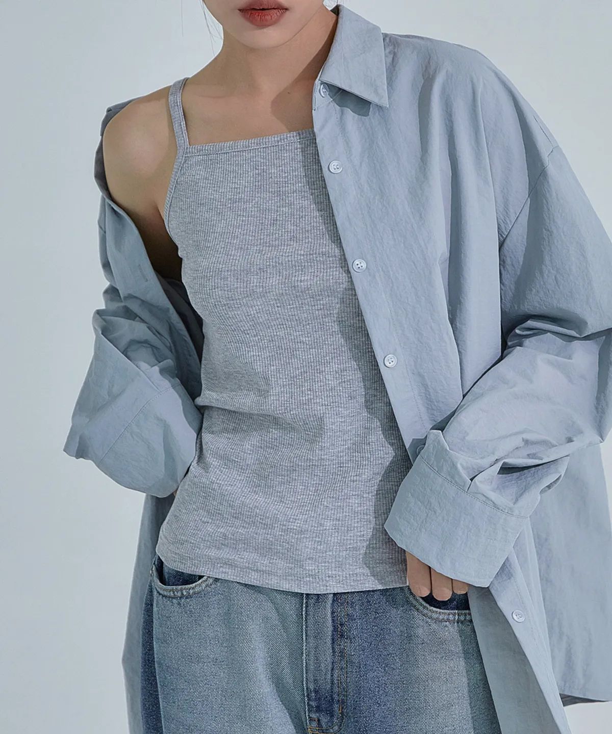 어커버(ACOVER) 베이직 소프트 골지 슬리브리스 3color