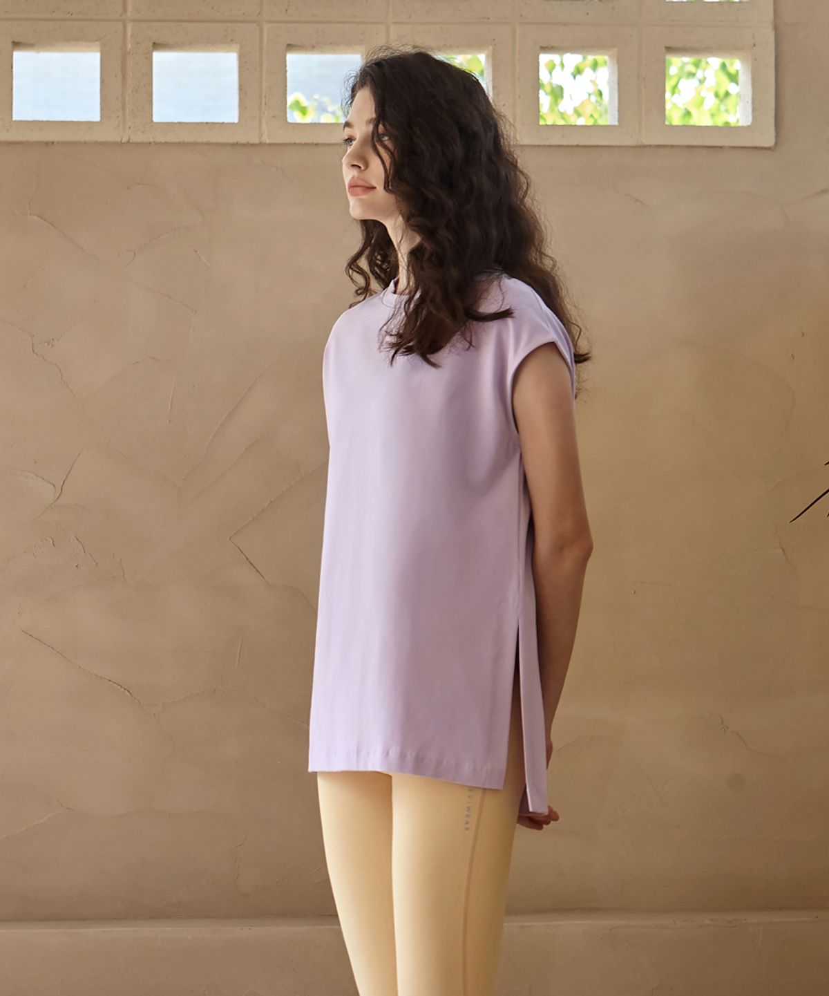 데비웨어(DEVIWEAR) 마일리 슬릿 캡 슬리브 DEVI-TS0036-라벤더