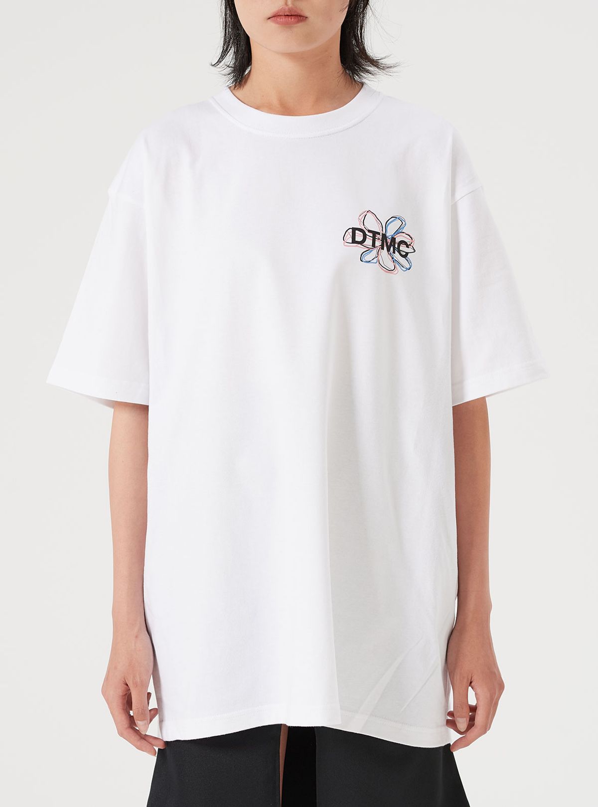 디티엠씨(DTMC) 페이드 플라워 그래픽 티셔츠 화이트