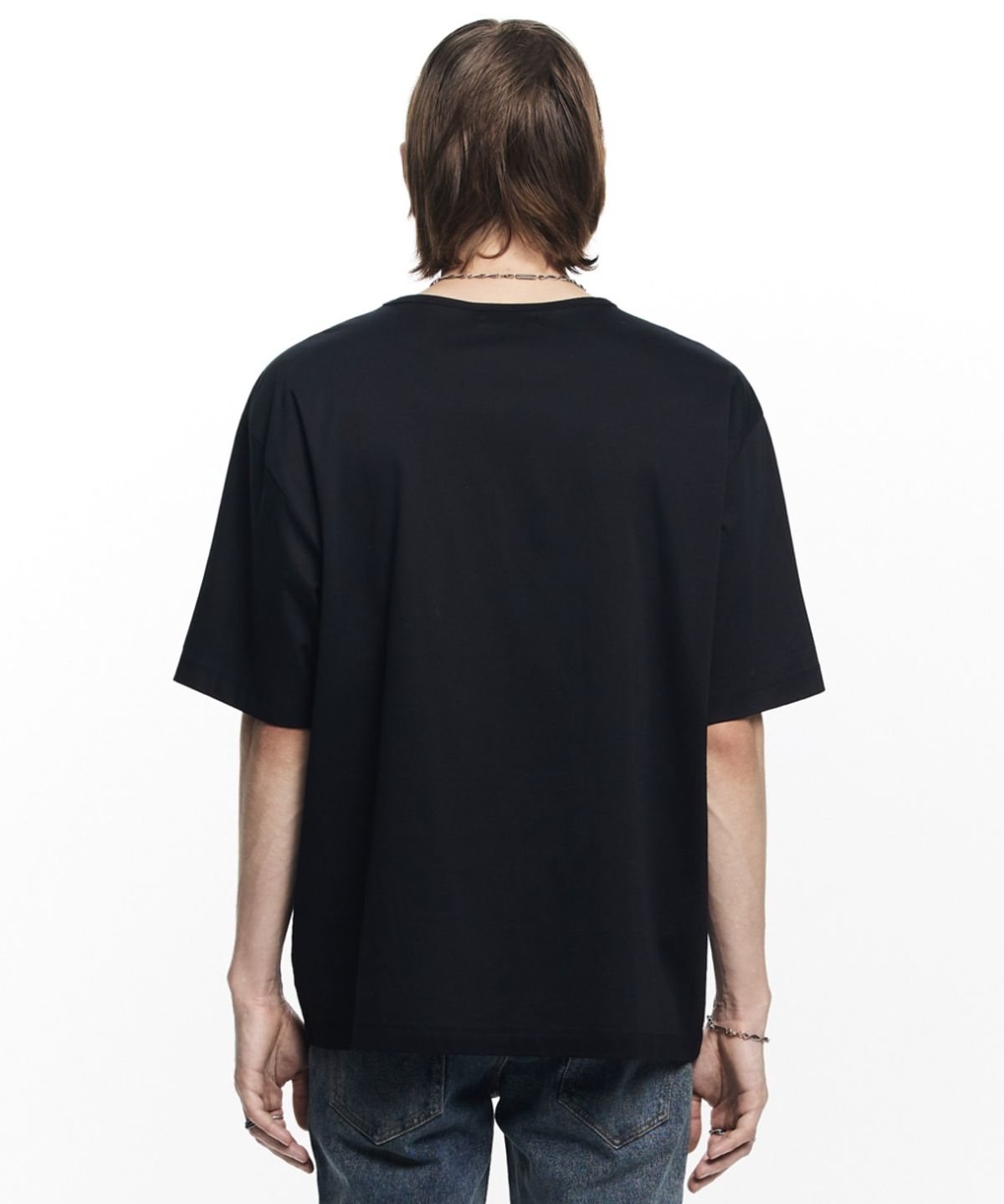 메종미네드(MAISON MINED) BLESS U NECK HALF T BLACK