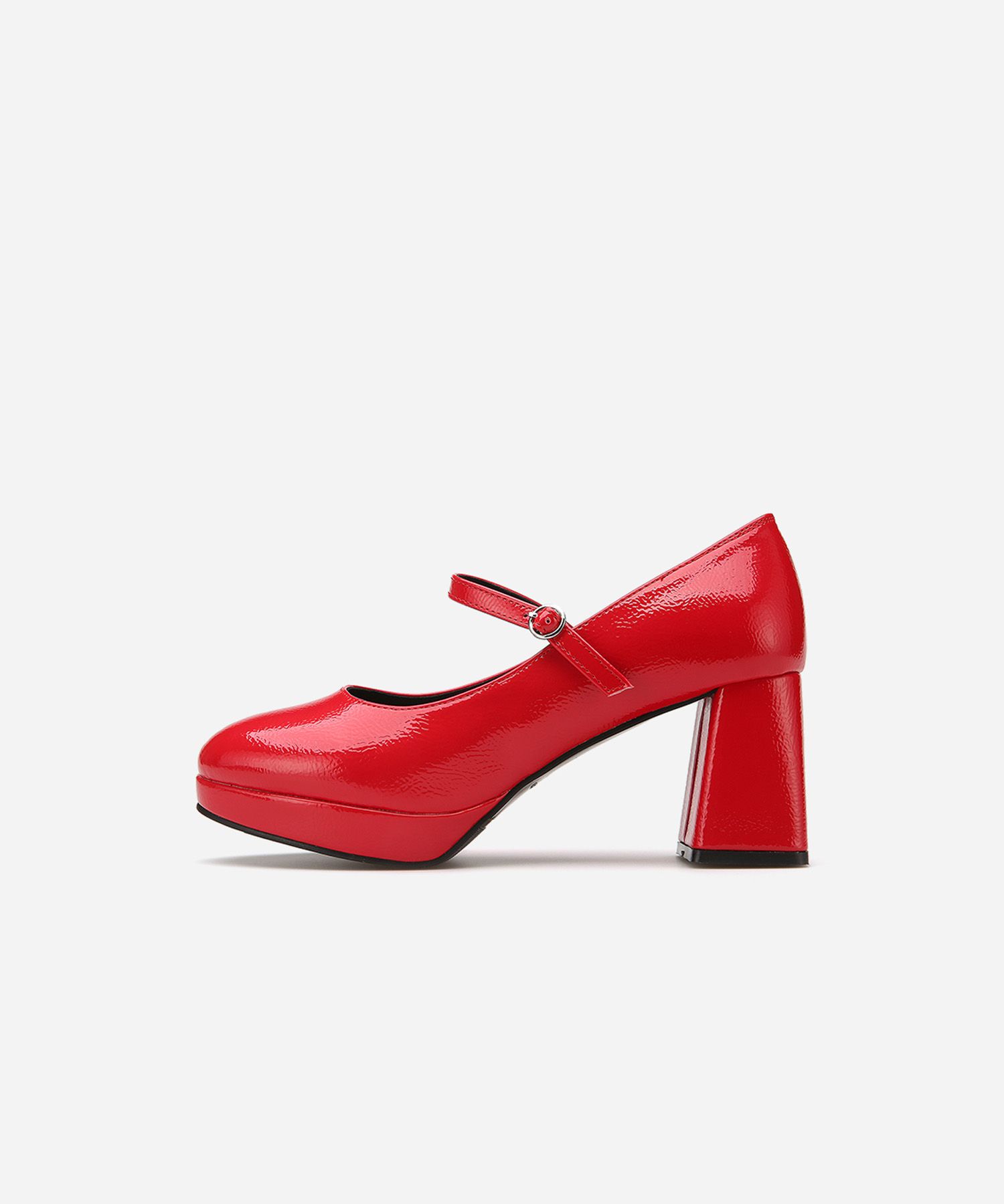 MUSINSA | SALT AND CHOCOLATE Round Toe Mary Jane Block Heel