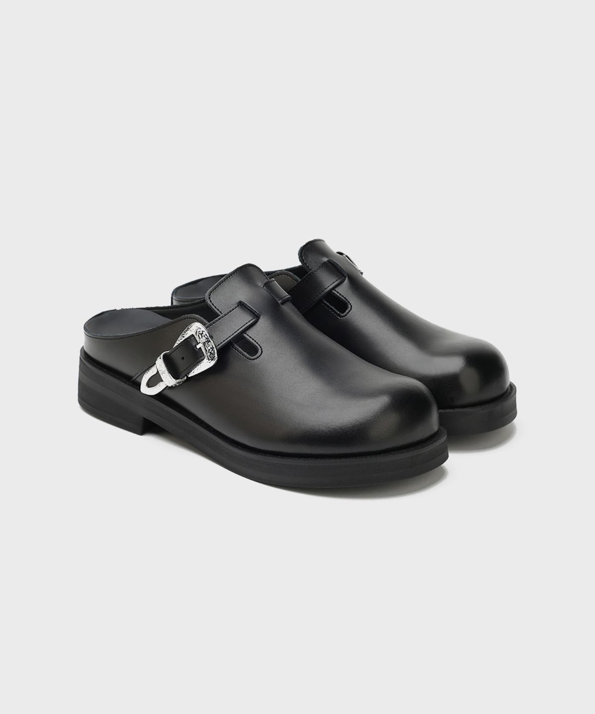 피렌체 아뜨리에(FIRENZE ATELIER) [SECOND.A] 엔틱버클 6CM 벌룬 블로퍼 2NDS090B [BLACK]