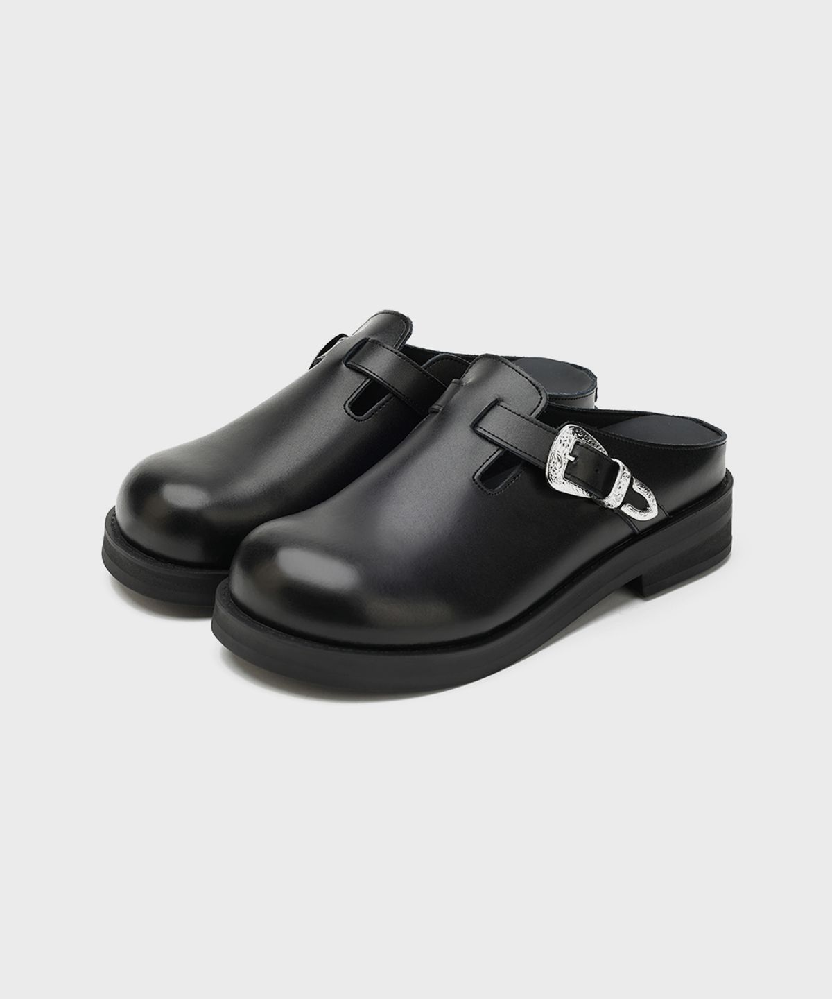 피렌체 아뜨리에(FIRENZE ATELIER) [SECOND.A] 엔틱버클 6CM 벌룬 블로퍼 2NDS090B [BLACK]
