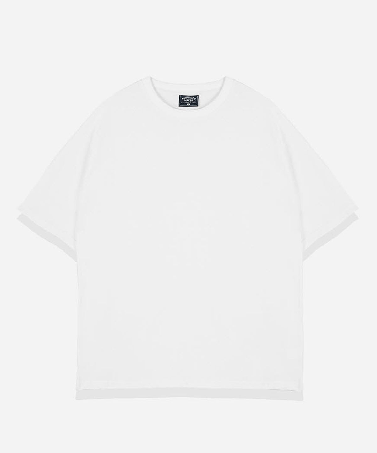 파인드칠린(FINDCHILLIN) F3022 피크닉 크루넥 반팔 티셔츠 모노화이트