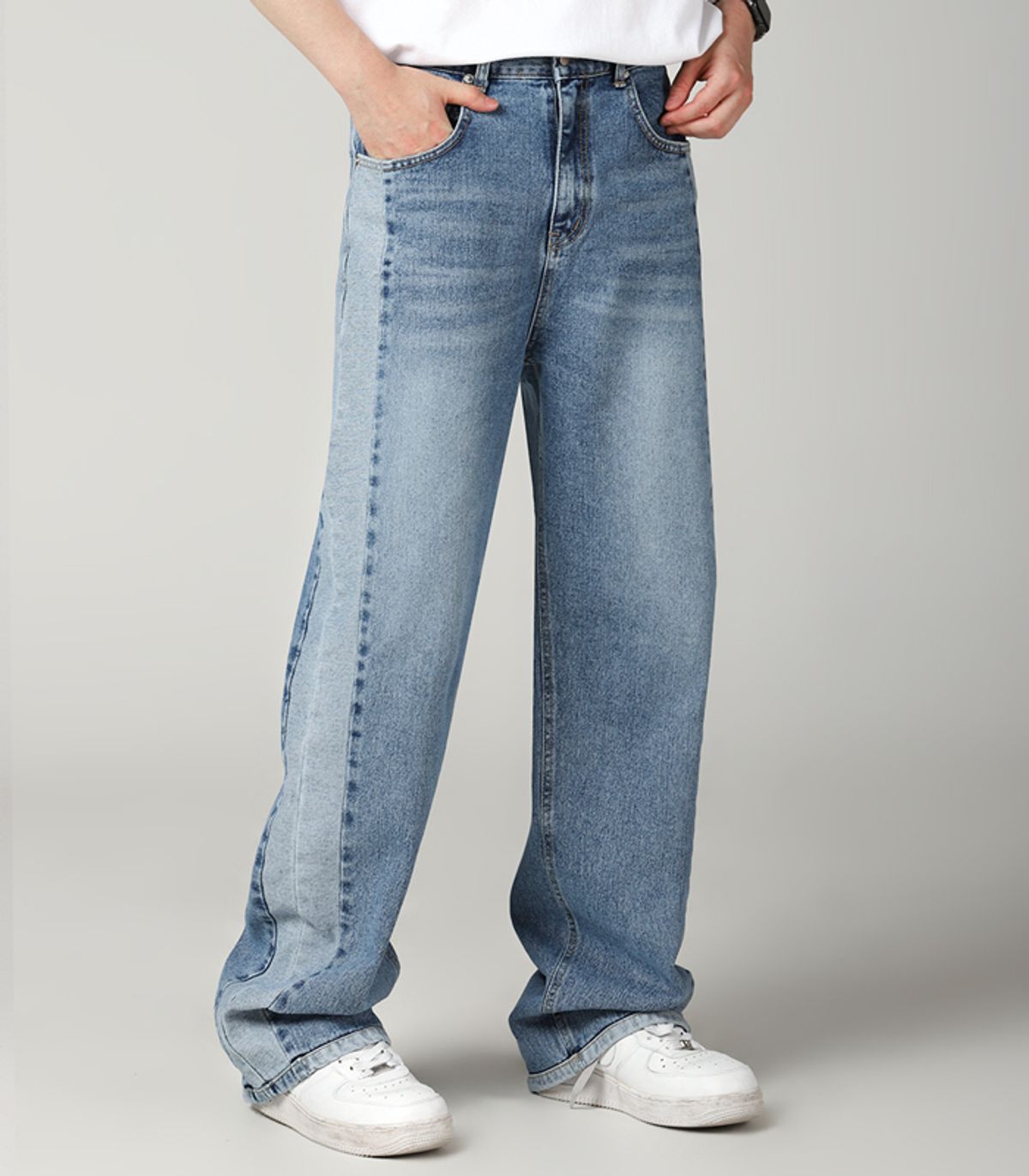 어반드레스(AVANDRESS) two-tone wide pants BLUE