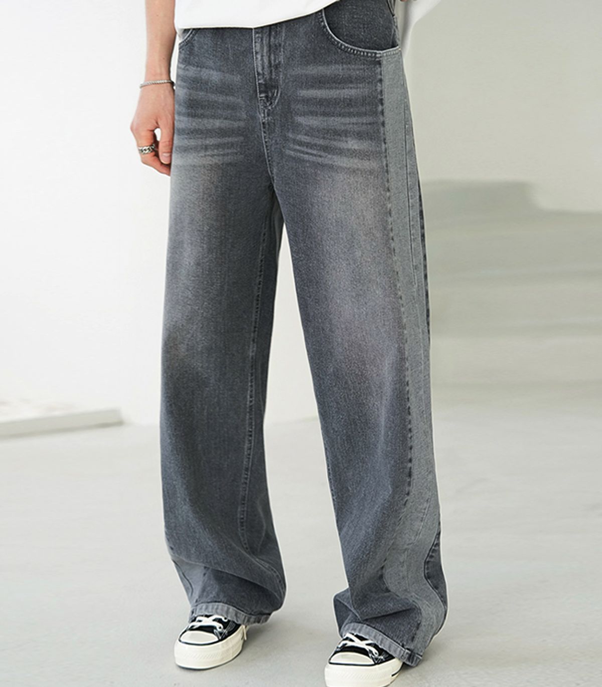 어반드레스(AVANDRESS) two-tone wide pants GREY