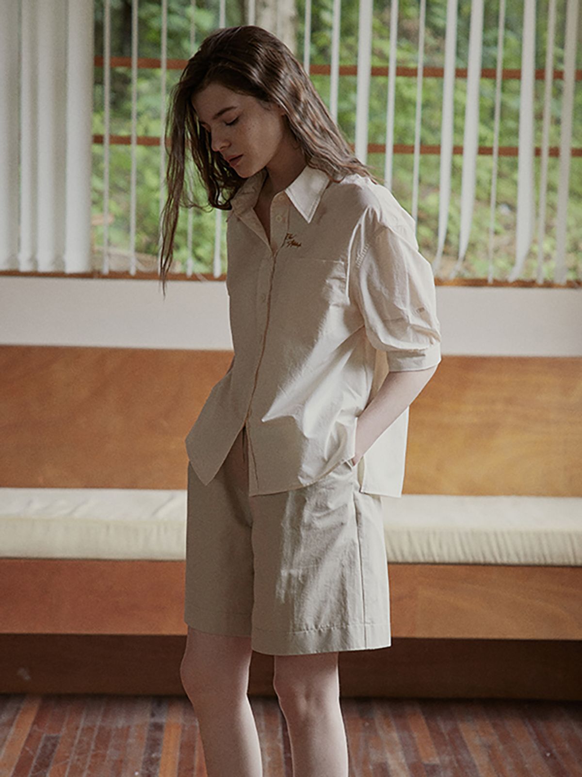 프라우드 마리(PROUD MARY) Mary cowboy wide fit banding half-pants