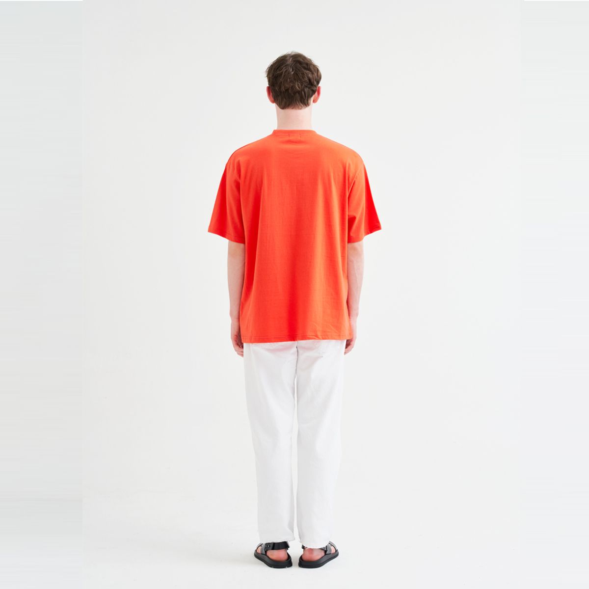 코드아이엠(CODE I'M) 오피셜 아트워크 프린팅 오버핏 반팔티 오렌지