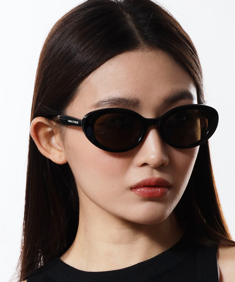 MUSINSA | HANGLE EYEWEAR Korean Oval Sunglasses Brown