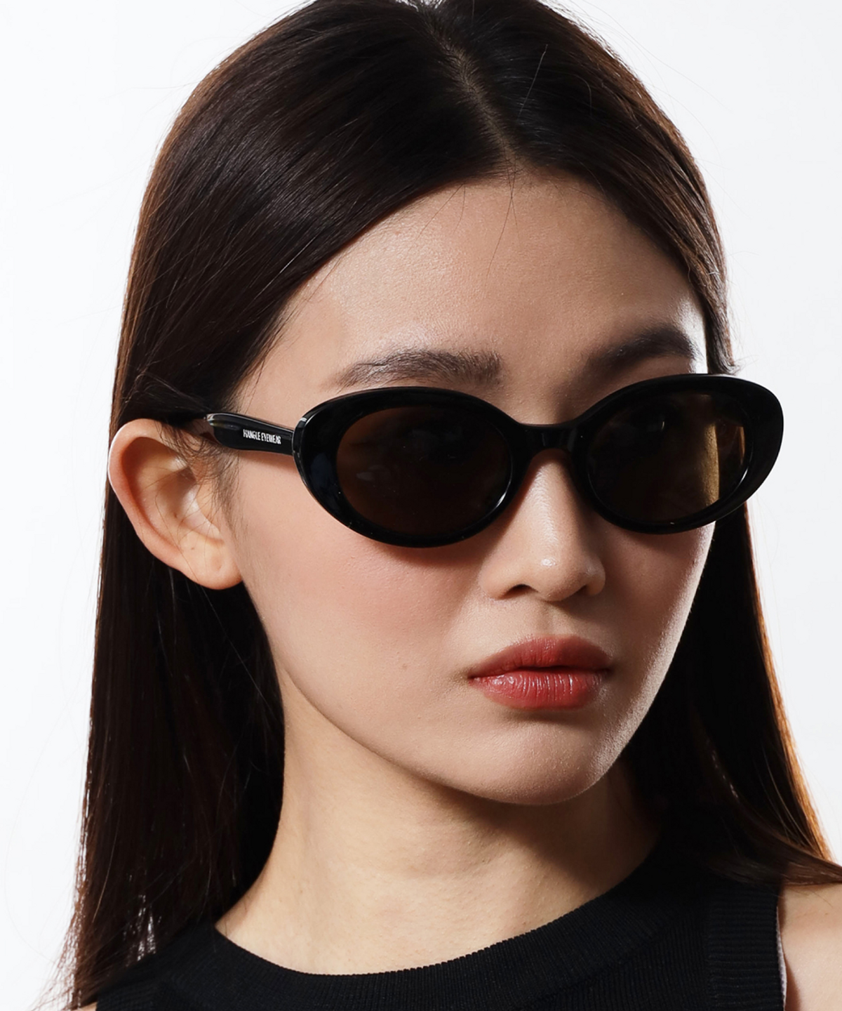 한글(HANGLE EYEWEAR) 오벌 선글라스 브라운
