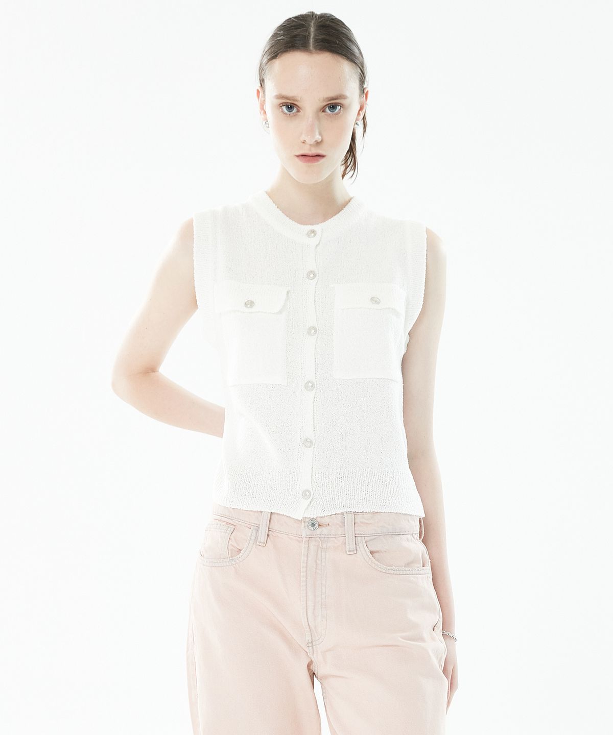 라티젠(LARTIGENT) LLS POCKET KNIT VEST(IVORY)