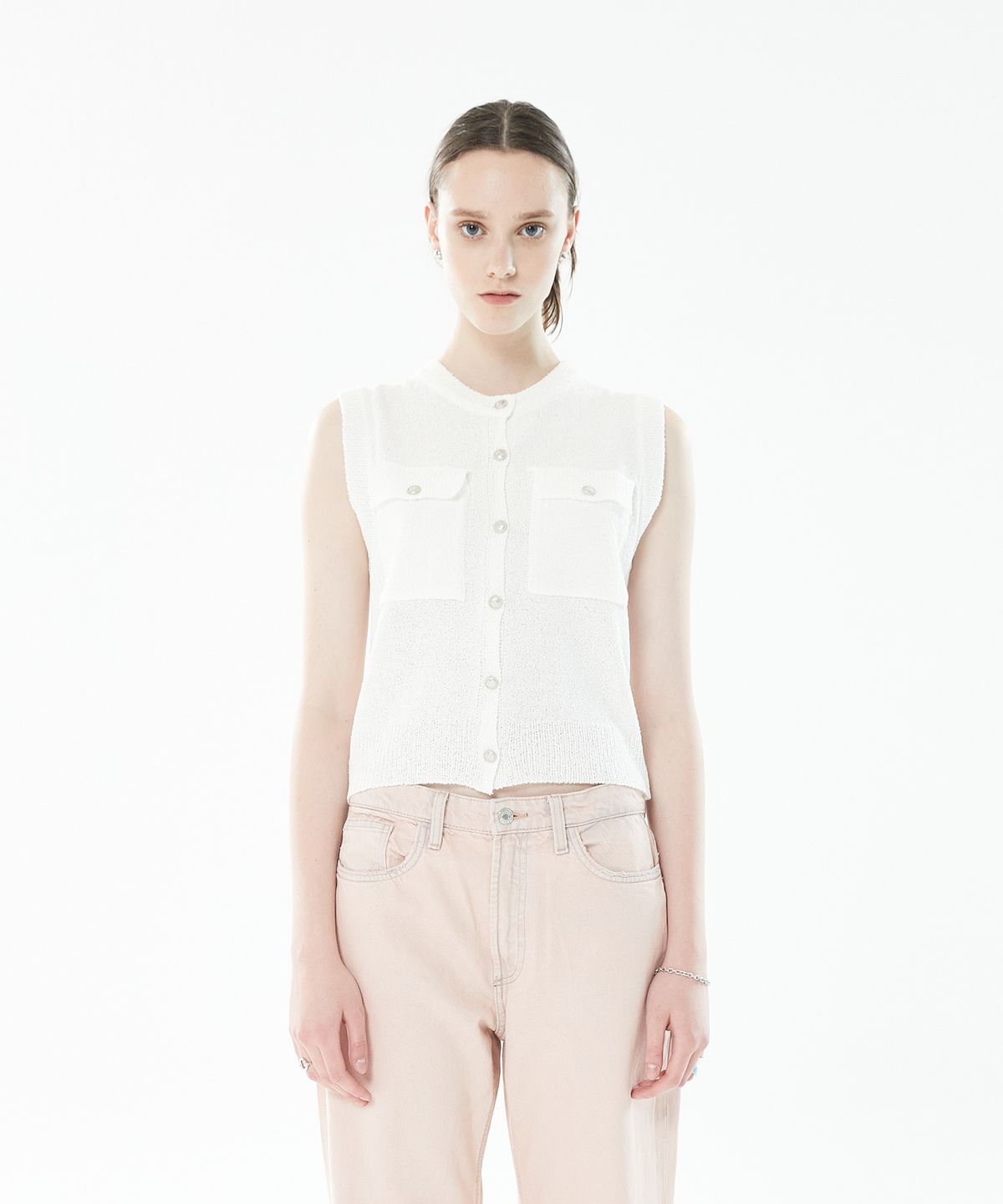 라티젠(LARTIGENT) LLS POCKET KNIT VEST(IVORY)