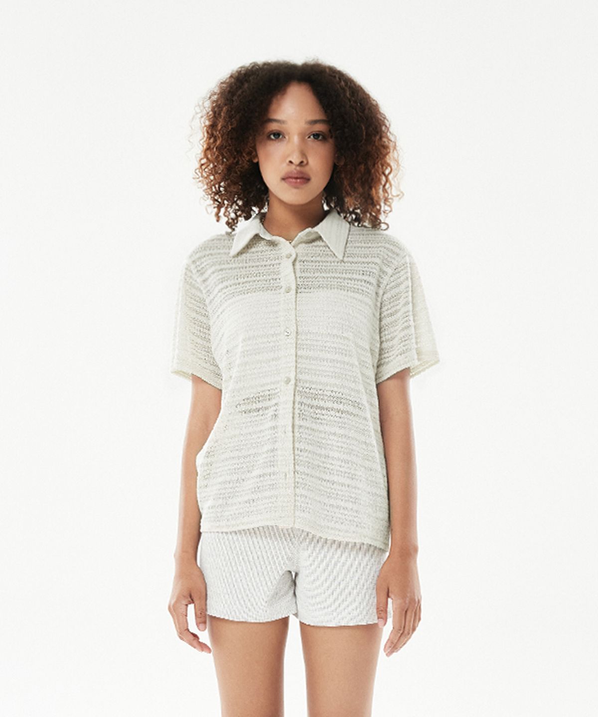 라티젠(LARTIGENT) LLS STRIPE KNIT SHIRT(BEIGE)