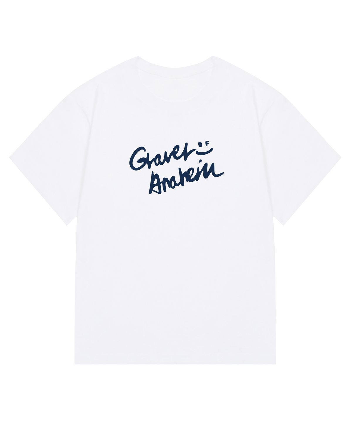 그레이버(GRAVER) [WOMAN]드로잉 로고 스마일 슬림 반팔티_화이트