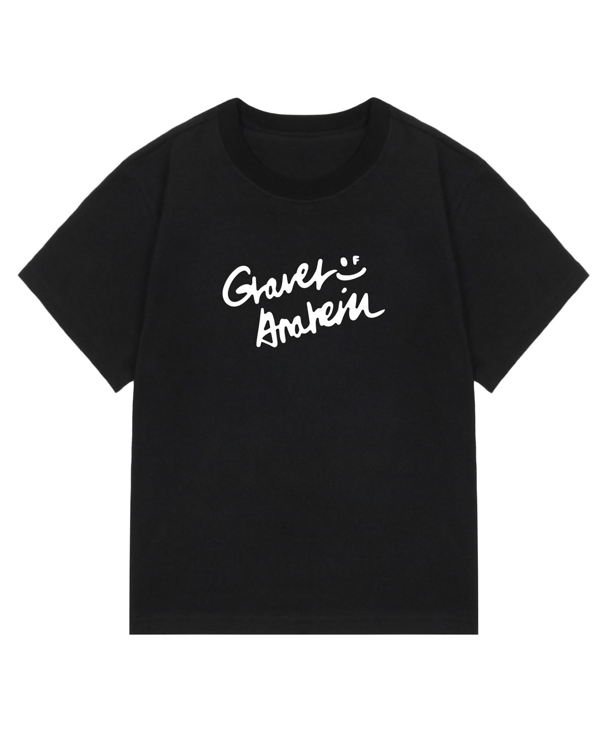 그레이버(GRAVER) [WOMAN]드로잉 로고 스마일 슬림 반팔티_블랙