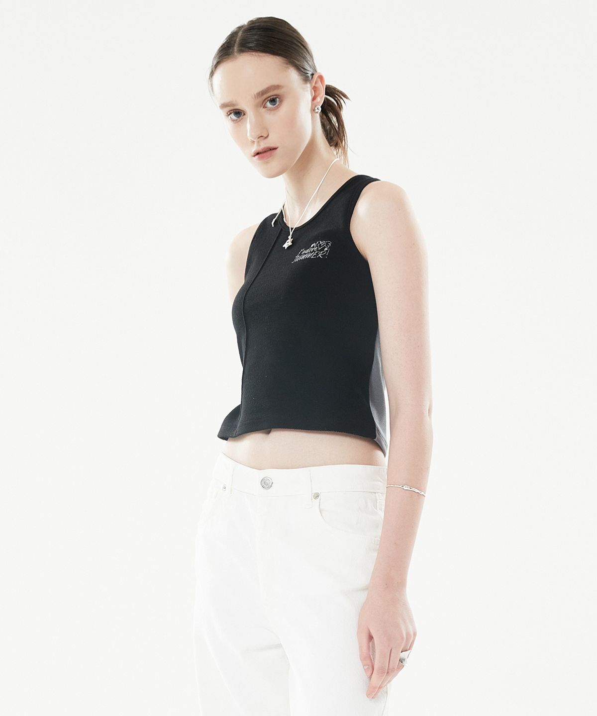 라티젠(LARTIGENT) LLS COLOR BLOCK SLEEVELESS(BLACK)