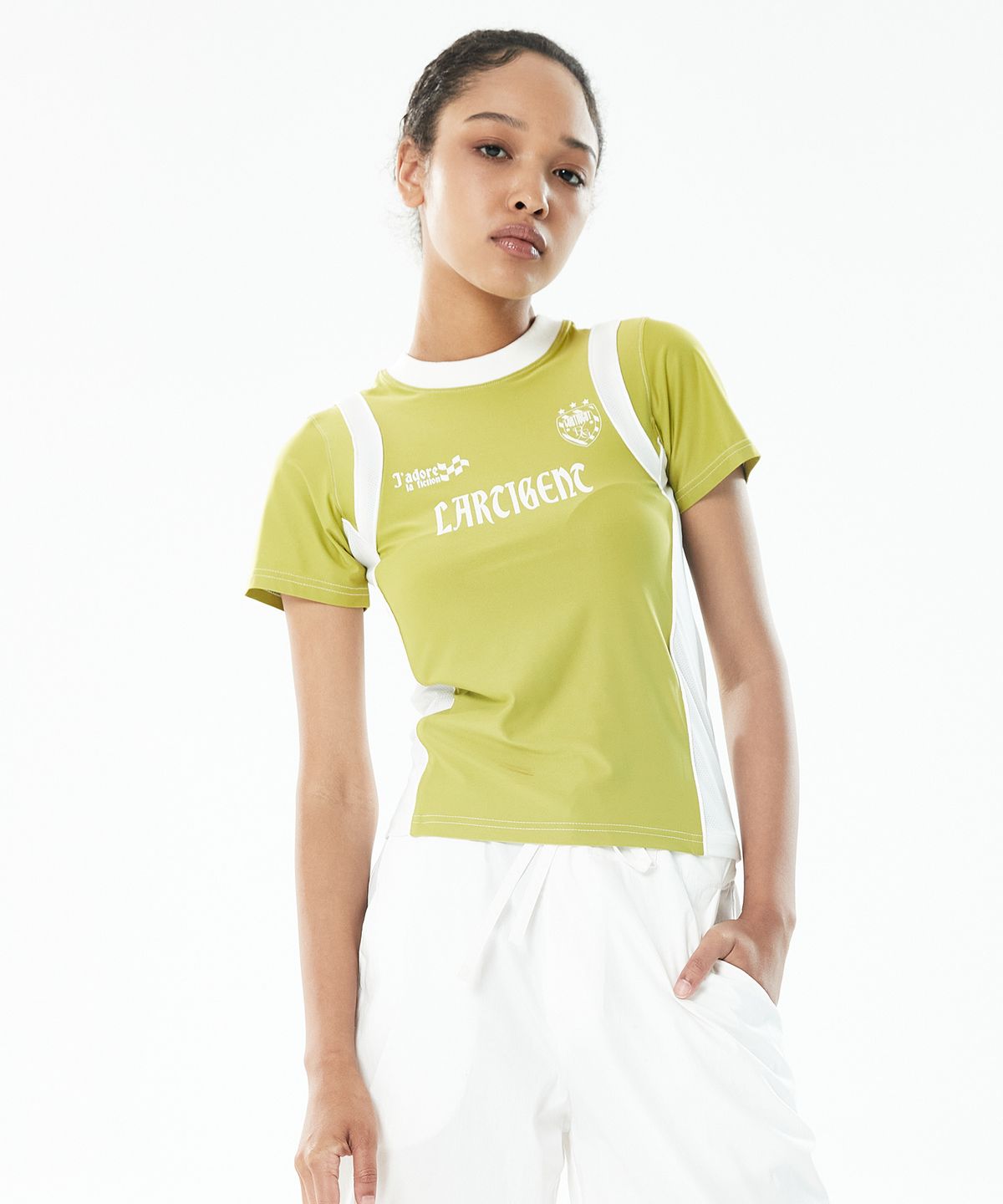 라티젠(LARTIGENT) LLS MESH JERSEY TOP(OLIVE GREEN)